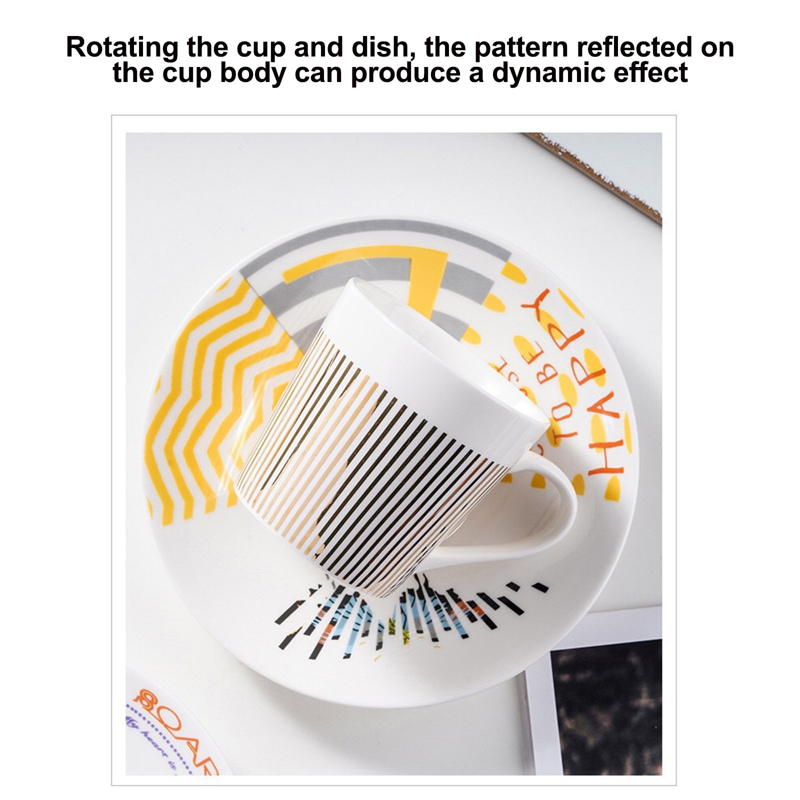 Optical Illusion Ceramic Coffee Mug,Rotating Cup Creates Moving Reflection Design, Unique Novelty Tea & Espresso Cup with Anti-Slip Base, Smooth Handle,Fun Gift for Coffee Lovers - Image 6