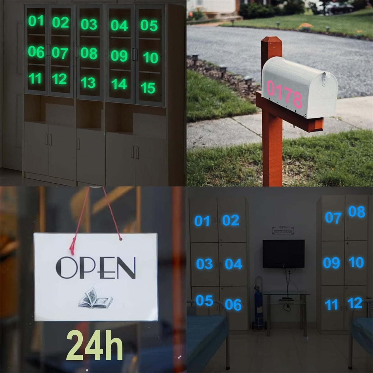 Tutuviw 30 Pcs Glow-in-Dark Mailbox Number Stickers,Reflective Number Mailbox Decals,Waterproof Vinyl Stickers for Signs,Door,Cars,Trucks Home,Business,Address (0-9 Numbers) - Image 6