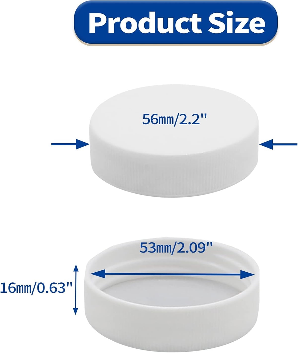 Tutuviw 6 Pcs 3 and 5 Gallon Jug Cap,Reusable 53mm Replacement Cap,Non Spill Water Bottle Dispenser Caps,Screw Seal Caps Lids,Threaded Bottle Caps,Plastic Bottles Caps,Anti Splash (White) - Image 2