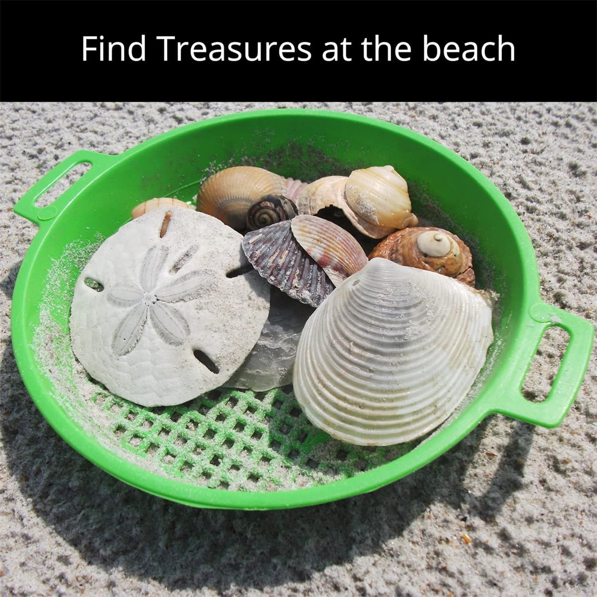 4 Pcs Sand Sifters,Tutuviw Plastic Sand Sifter,Large Sand Strainer,Sand Toys for Digging Picking Up Shells,Shark Teeth,Sand Mesh Strainer,Lightweight Plastic Sieve Hand Strainer for Sand,4 Colors - Image 6
