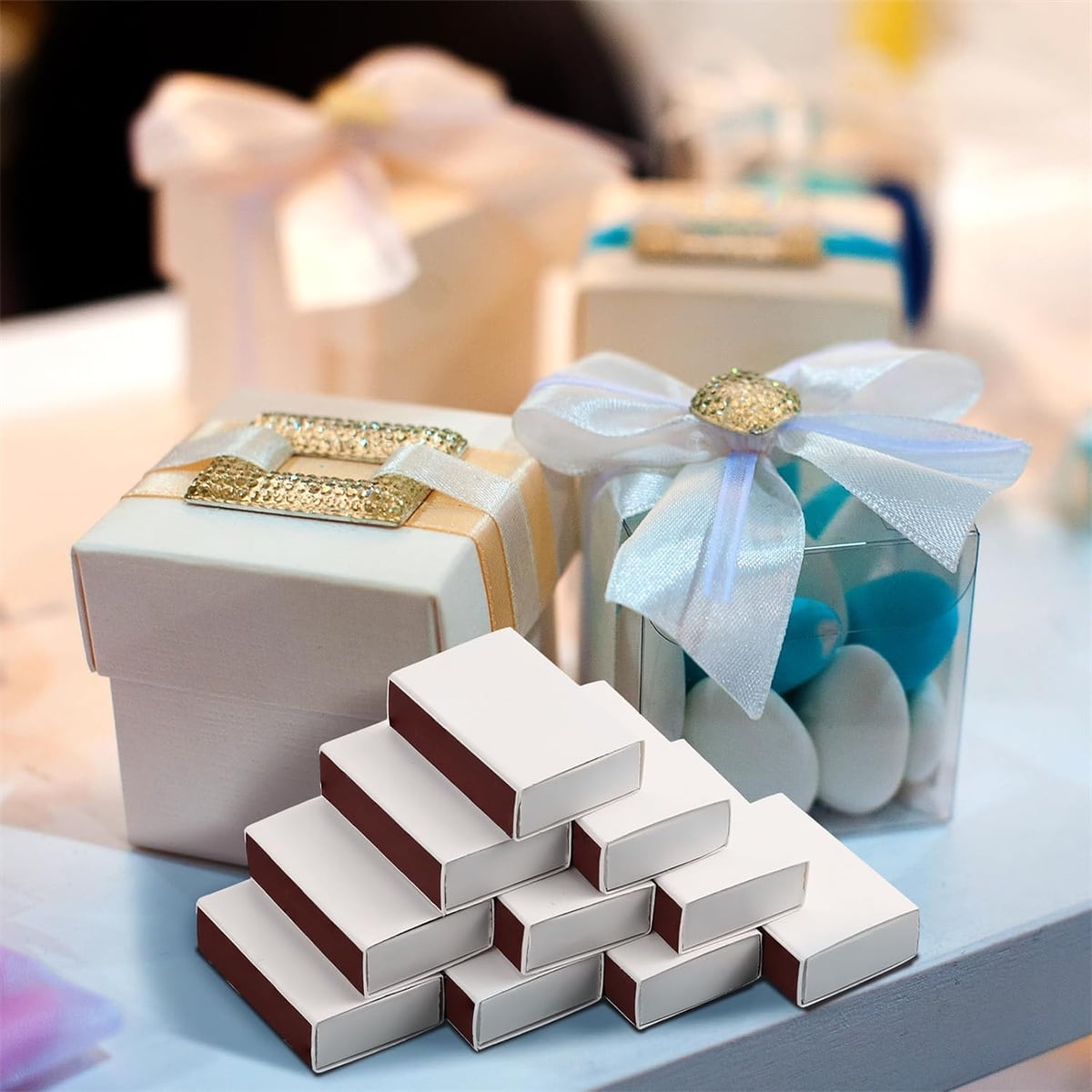 Blank Matches Containers,Tutuviw 50 Pcs Blank Match Storage Boxes Bulk,Fireplace Matches Holder Decorative with Double-Sided Striker for Guests Birthday Bridal Shower Party Favor(White,2.2x1.4x0.6in) - Image 8