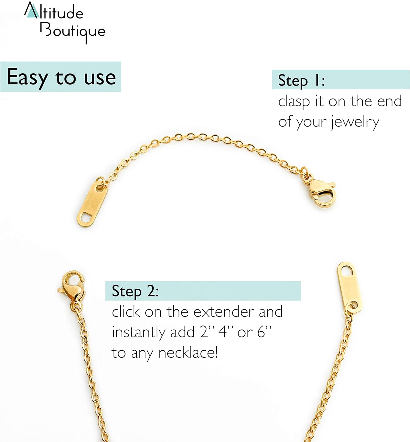 18k Gold Plated Necklace Extenders Delicate Necklace Extender Chain Set for Women 3 Piece Set, Extensions 2