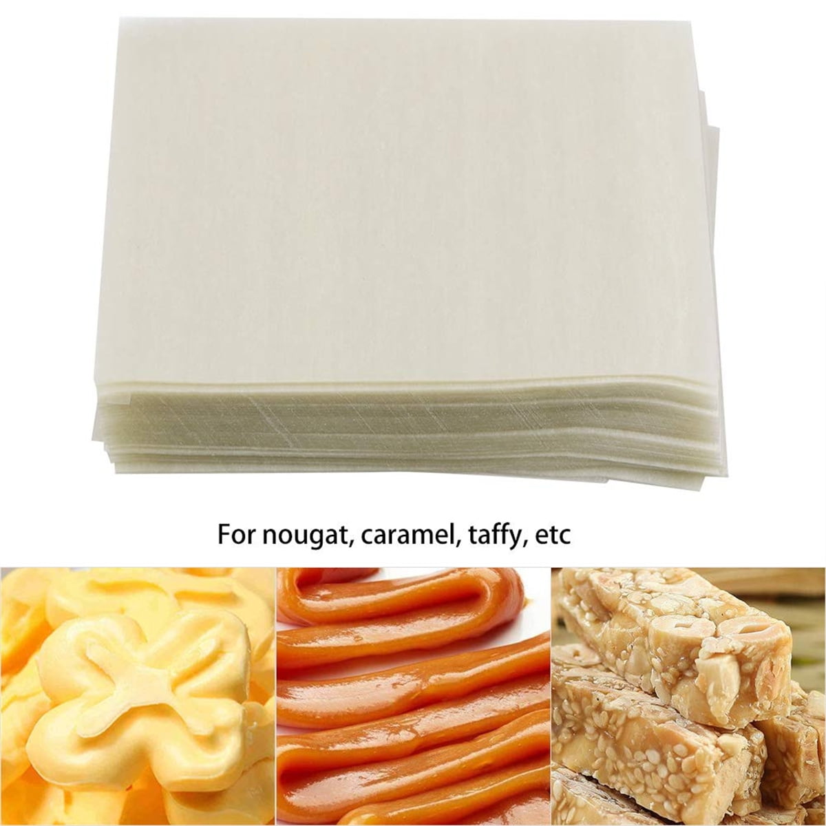 Edible Glutinous Rice Paper Tutuviw 1200Pcs Candy Coated Wrapping Paper Edible Candy Wrappers Sheets,Edible Wafer Paper,Transparent Rice Paper for Homemade Tanghulu Wrapper (2.6x3.2in) - Image 4