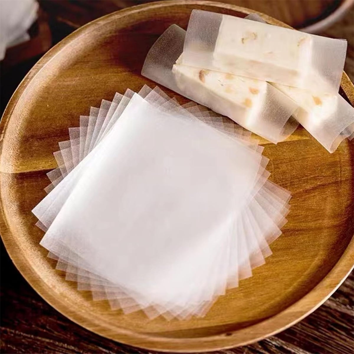 Edible Glutinous Rice Paper Tutuviw 1200Pcs Candy Coated Wrapping Paper Edible Candy Wrappers Sheets,Edible Wafer Paper,Transparent Rice Paper for Homemade Tanghulu Wrapper (2.6x3.2in) - Image 5