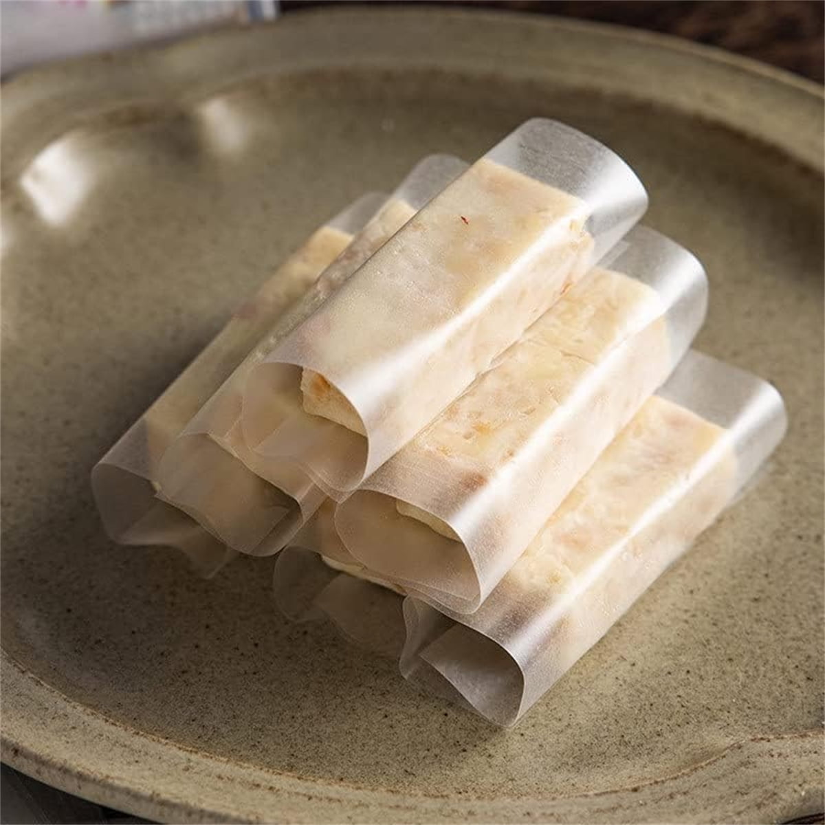 Edible Glutinous Rice Paper Tutuviw 1200Pcs Candy Coated Wrapping Paper Edible Candy Wrappers Sheets,Edible Wafer Paper,Transparent Rice Paper for Homemade Tanghulu Wrapper (2.6x3.2in) - Image 6