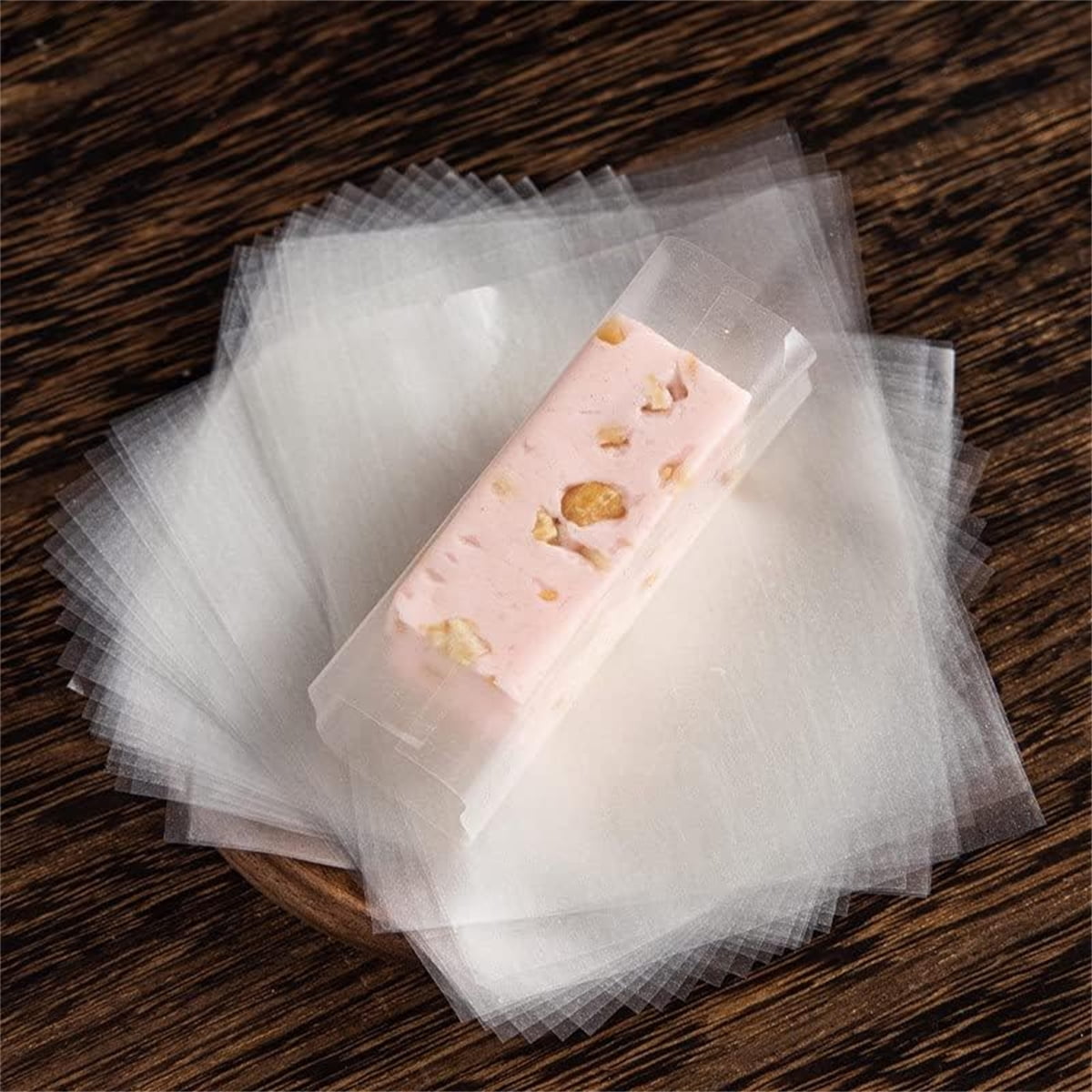 Edible Glutinous Rice Paper Tutuviw 1200Pcs Candy Coated Wrapping Paper Edible Candy Wrappers Sheets,Edible Wafer Paper,Transparent Rice Paper for Homemade Tanghulu Wrapper (2.6x3.2in) - Image 7