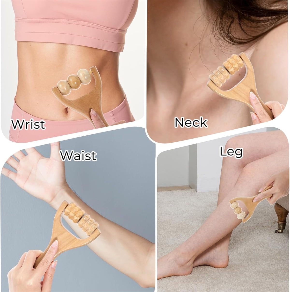 Wooden Massage Roller,Tutuviw 4 Pcs Portable Hand Roller Massagers,Wood Therapy Massages Roller Stick,Muscle Back Neck Shoulder Legs Massages Rollers for Gym Studio Office Home - Image 8