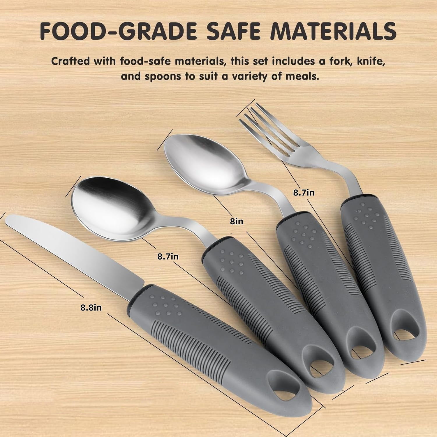Special Supplies Adaptive Utensils,QZS Parkinsons Utensils for Tremors and Parkinsons Patients,Easy Grip Weighted Silverware for Hand Tremors - Image 2