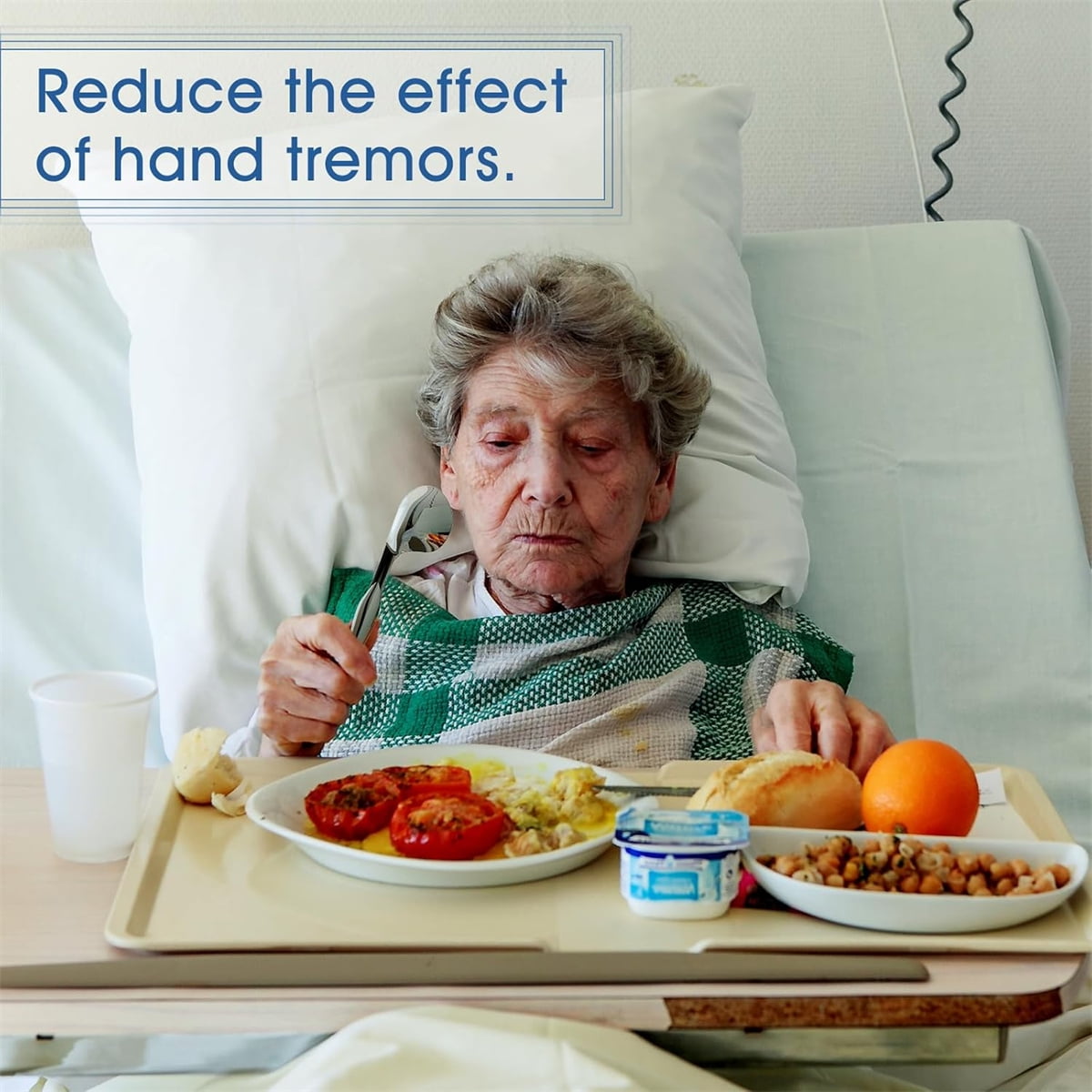 Adaptive Utensils for Elderly Tutuviw 2Pcs Curved Angled Spoon Weighted Utensils Weighted Angled Silverware Cutlery Utensil for Hand Tremors Parkinson's or Elderly Easy Grip Handles - Image 5