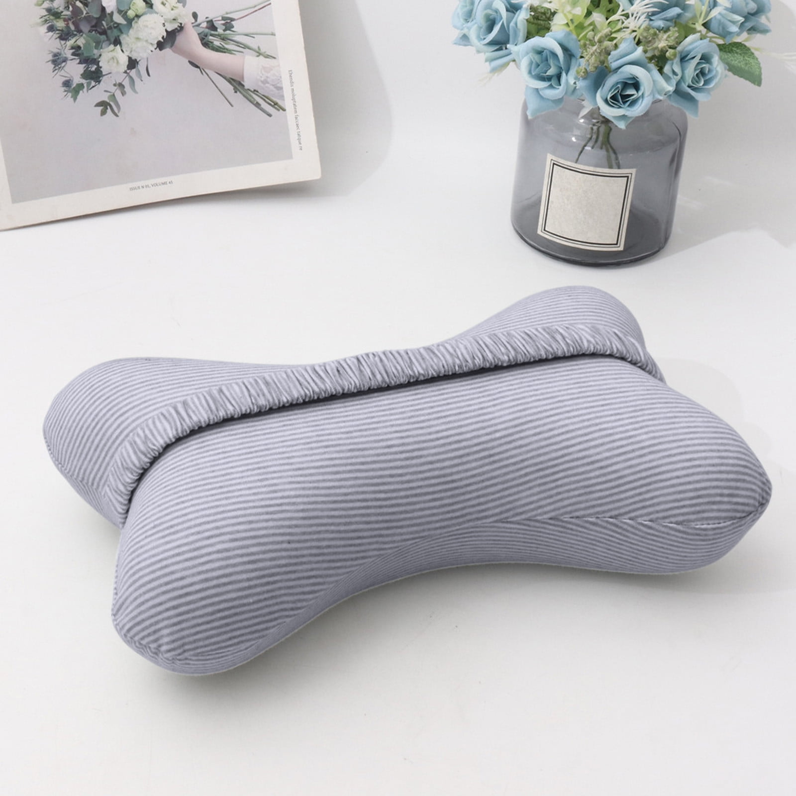 Clearance! Upgraded Dog Bone Shaped Travel Neck Pillows with Washable Removable Cover Memory Foam Car Bus Truck Driving Comfort Head Rest Support 10