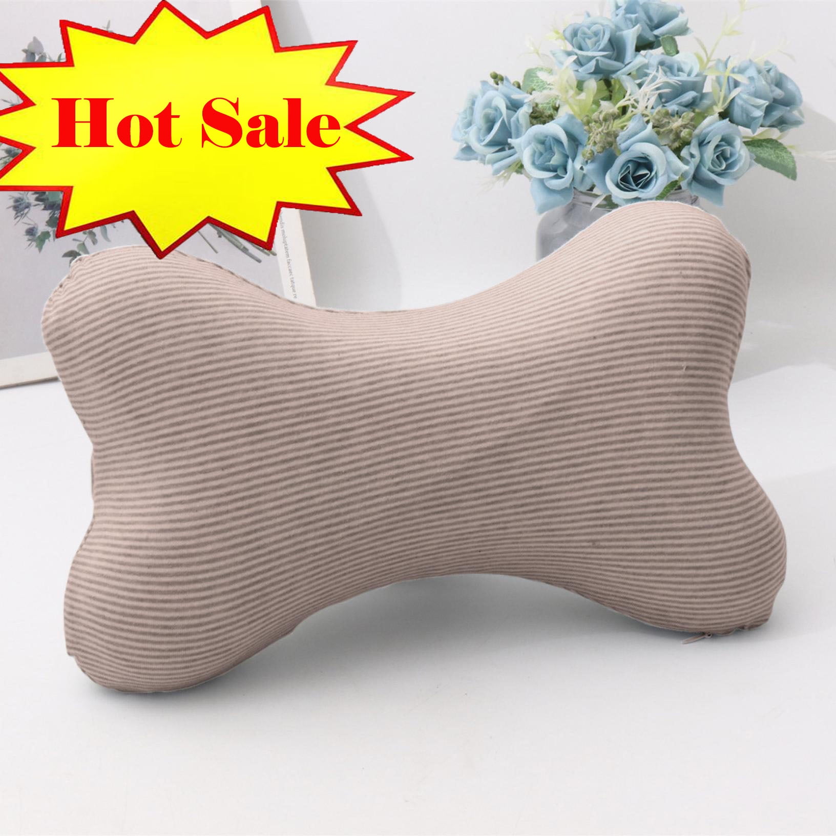 Clearance! Upgraded Dog Bone Shaped Travel Neck Pillows with Washable Removable Cover Memory Foam Car Bus Truck Driving Comfort Head Rest Support 10