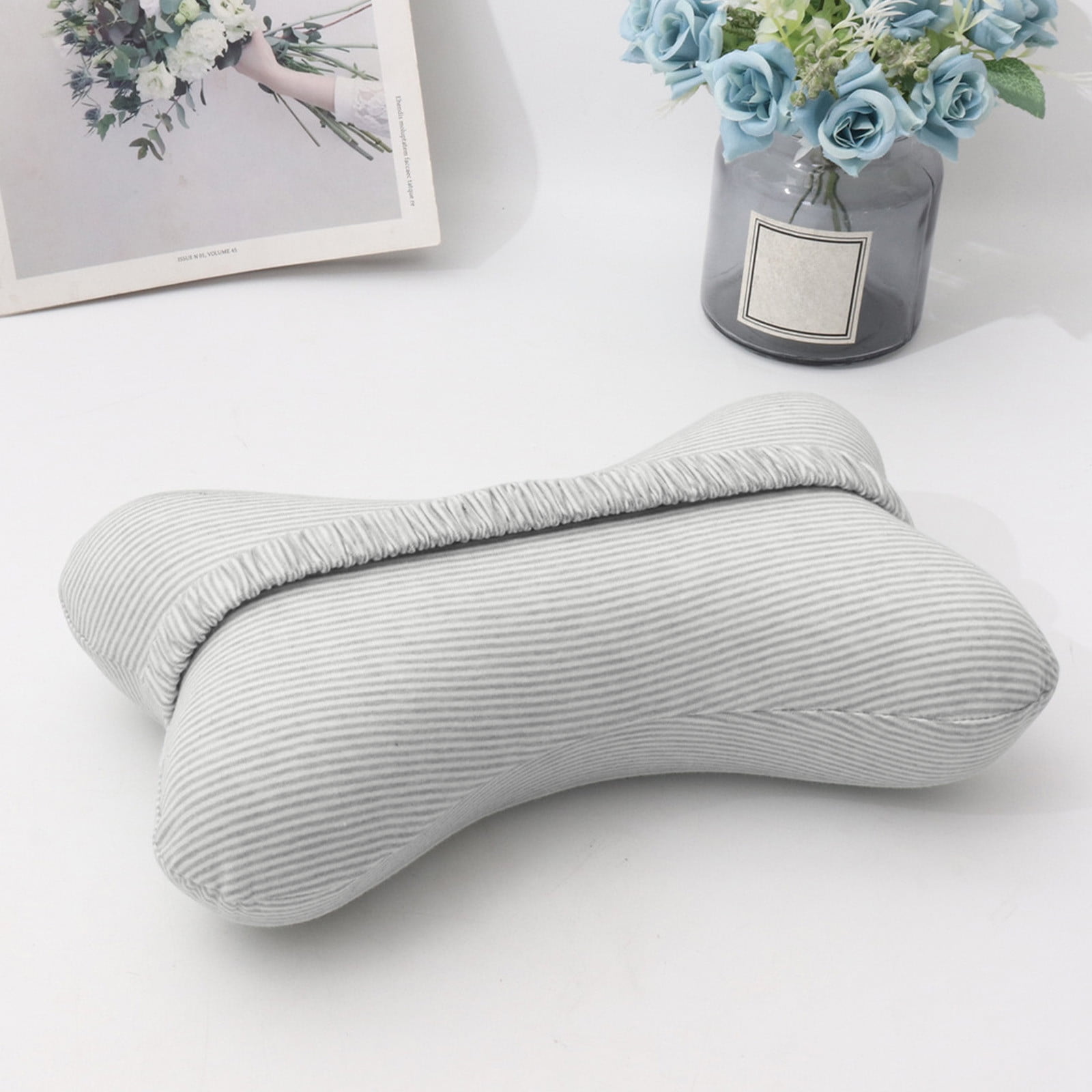 Clearance! Upgraded Dog Bone Shaped Travel Neck Pillows with Washable Removable Cover Memory Foam Car Bus Truck Driving Comfort Head Rest Support 10