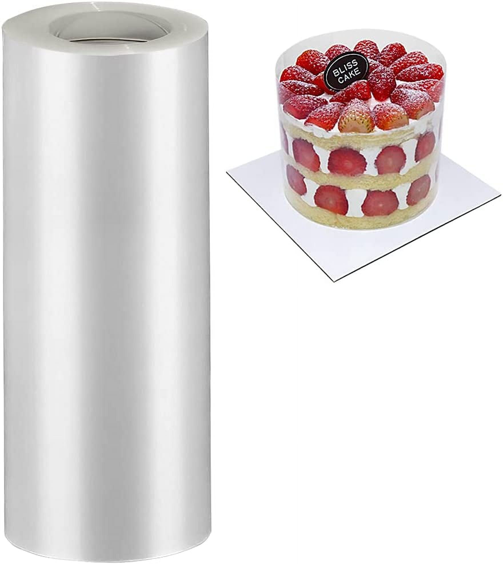 8 Inch Cake Collars, Clear Transparent Cake Acetate Sheet Roll, Cake Plastic Wrap, Cake Acetate Collar for Chocolate Mousse DIY Cake Wraping Decorating Shaker Cards(Length 394inch) - Image 1