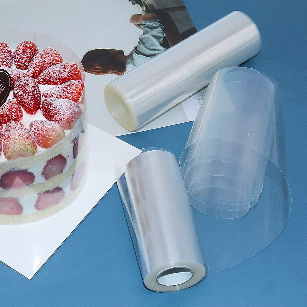 8 Inch Cake Collars, Clear Transparent Cake Acetate Sheet Roll, Cake Plastic Wrap, Cake Acetate Collar for Chocolate Mousse DIY Cake Wraping Decorating Shaker Cards(Length 394inch) - Image 4