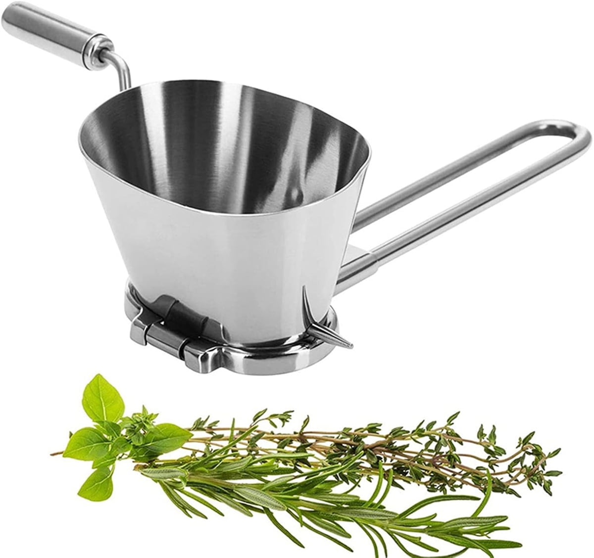 Tutuviw Manual Stainless Steel Parsley Shredder,Pepper Grinder,Herb Roller Mincer,Handheld Spice Grinder,Versatile Kitchen Tool for Herbs Vegetables Spices,Easy Hand-crank for Quick Cutting/Mincing - Image 1