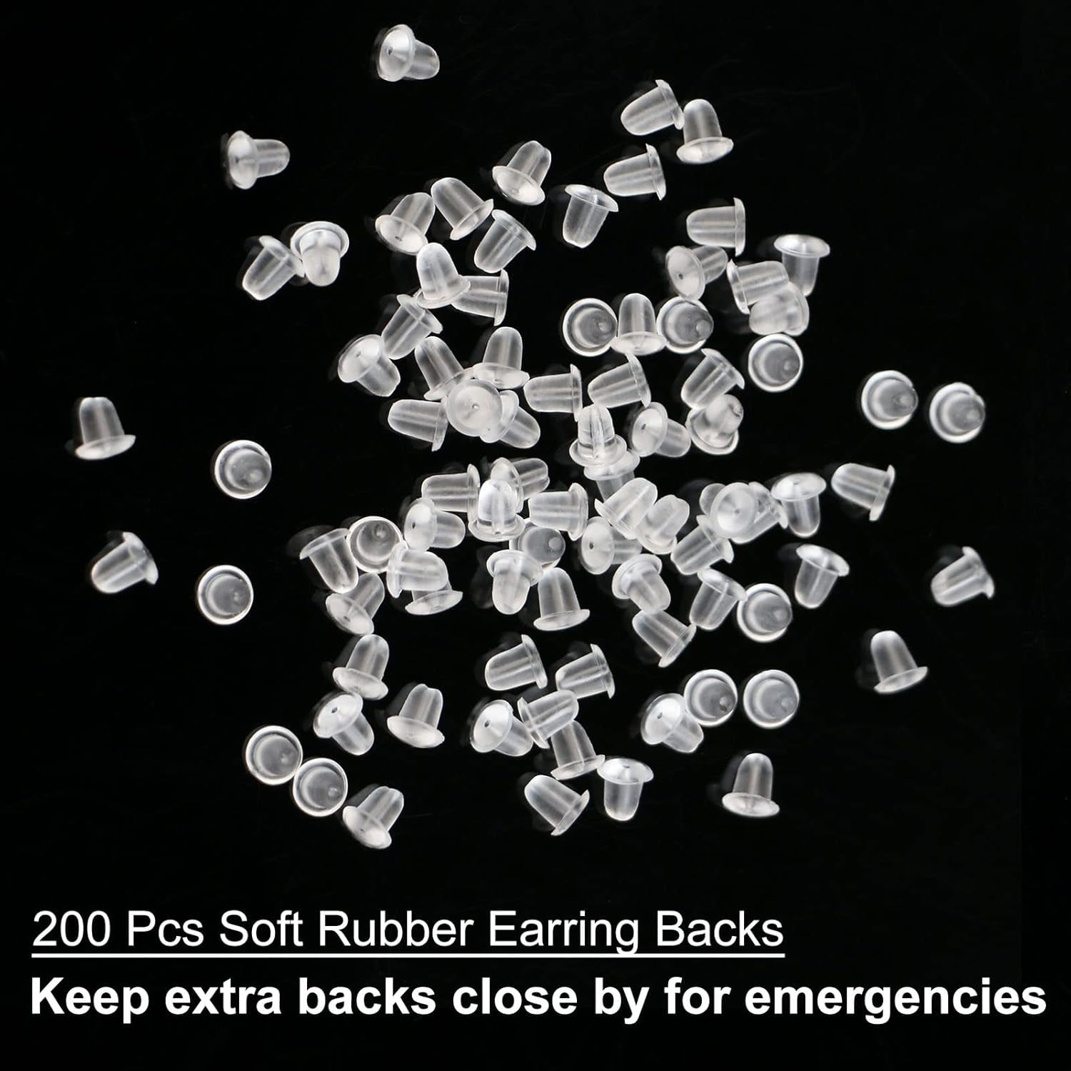 Clear Earrings For Sports, 400Pcs 18g Plastic Earrings For Sensitive Ears, Clear Stud Earrings for Work with Solid Plastic Posts and Soft Rubber Earring Backs in 2 Organizer Box - Image 4