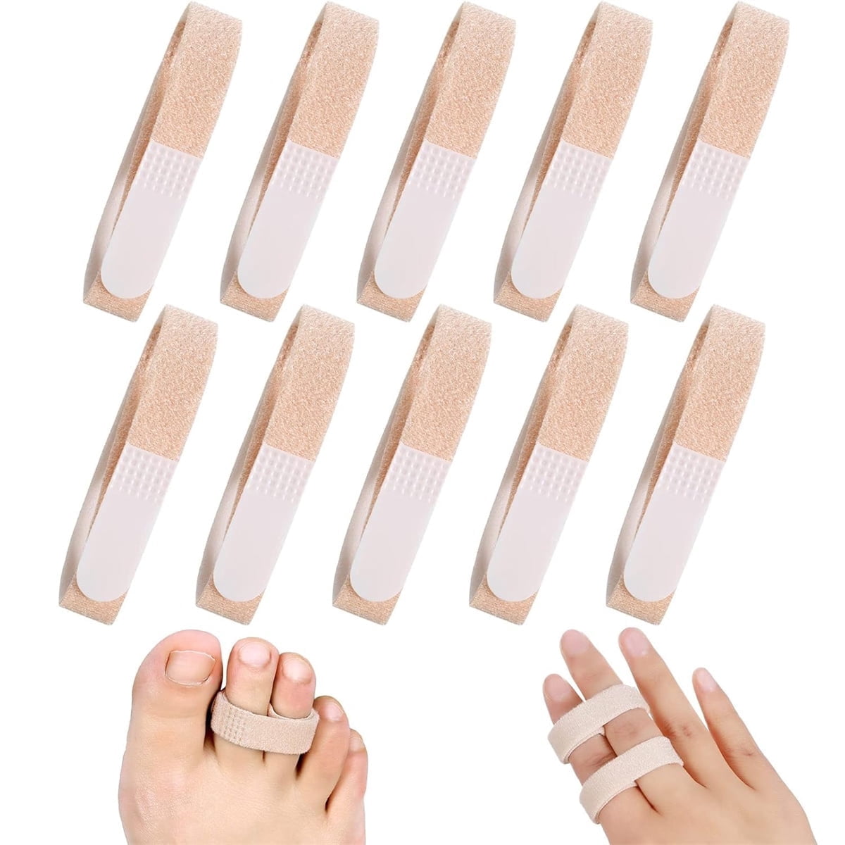 Hook and Loop Finger Wrap,Tutuviw 10 Pcs Washable and Reusable Buddy Straps for Fingers,Buddy Tape Finger Straps,Toe Separator for Bunion,Finger Brace for Injured/Jammed/Trigger Finger Support(Black) Skin - Image 1