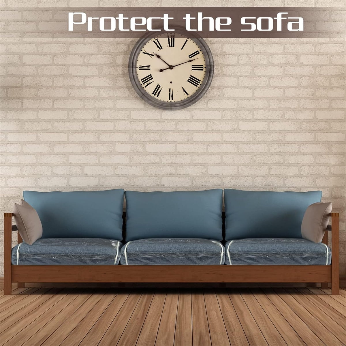 Tutuviw Plastic Sofa Seat Cushion Covers,1Pc 28x28x9in Waterproof Couch Covers,Furniture Sofa Seat Slipcover,Wear Resistant Couch Furniture Seat Couch Cover for Anti Cat Dog Clawing Scratching(Clear) - Image 7