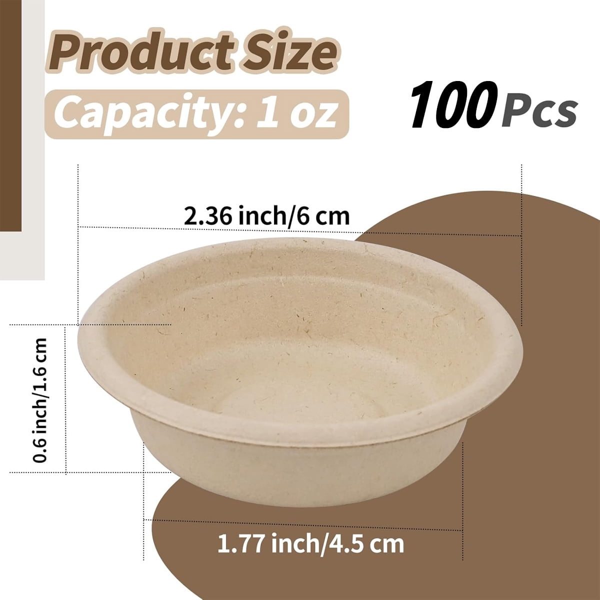 Tutuviw Biodegradable Disposable Paper Pet Bowls Bulk,100Pcs 1OZ Paper Feeding Cups,Sturdy and Leakproof Feeder Dish,Non-Toxic Food and Water Dishes for Lizards/Spiders/Reptiles/Small Dogs/Cats - Image 2