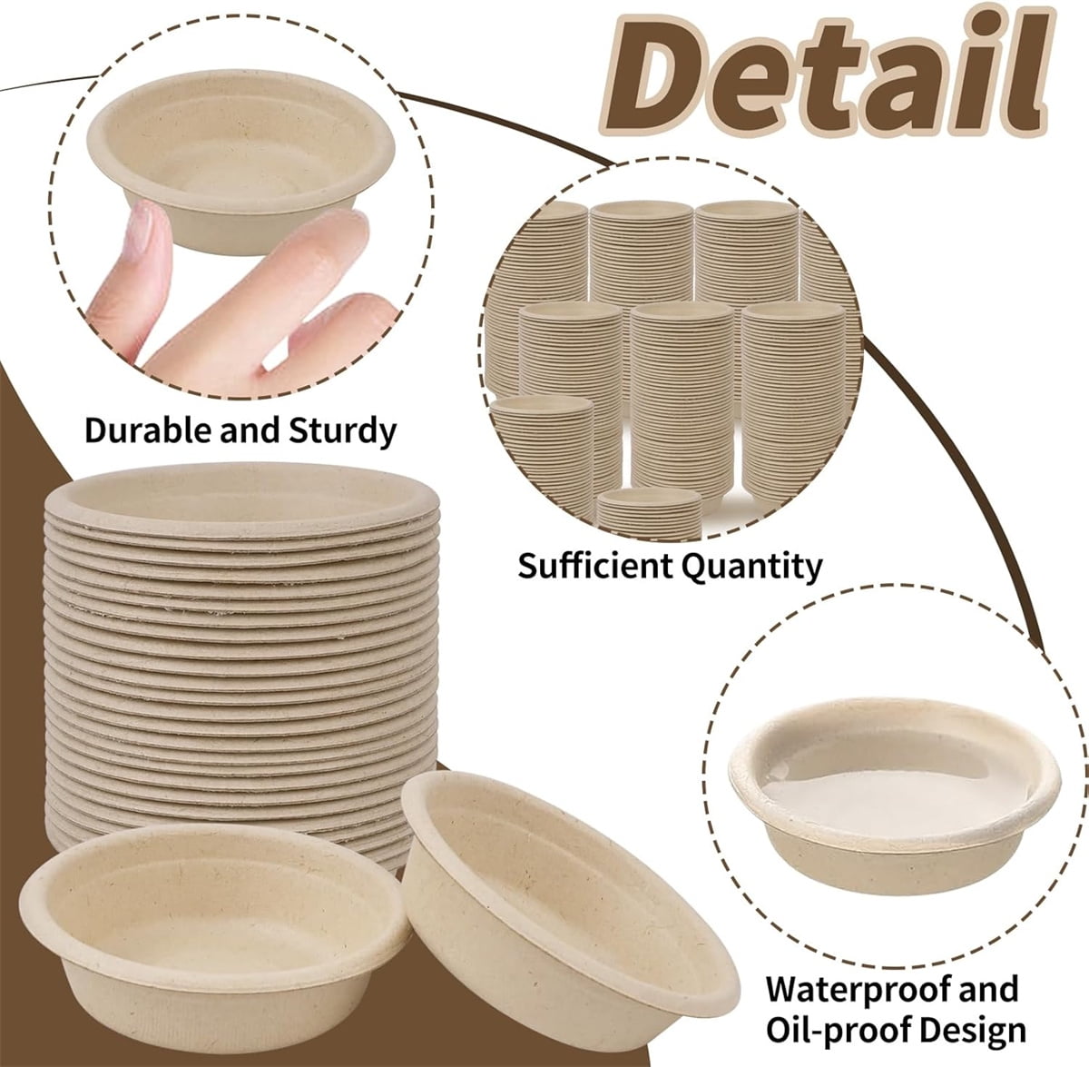 Tutuviw Biodegradable Disposable Paper Pet Bowls Bulk,100Pcs 1OZ Paper Feeding Cups,Sturdy and Leakproof Feeder Dish,Non-Toxic Food and Water Dishes for Lizards/Spiders/Reptiles/Small Dogs/Cats - Image 3