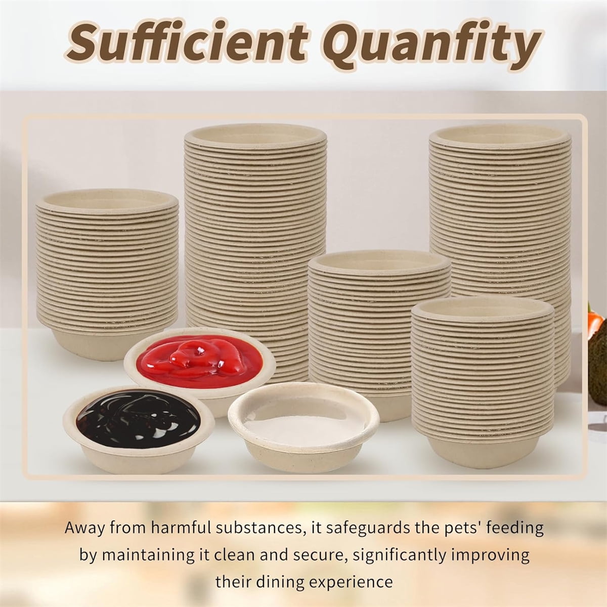 Tutuviw Biodegradable Disposable Paper Pet Bowls Bulk,100Pcs 1OZ Paper Feeding Cups,Sturdy and Leakproof Feeder Dish,Non-Toxic Food and Water Dishes for Lizards/Spiders/Reptiles/Small Dogs/Cats - Image 5