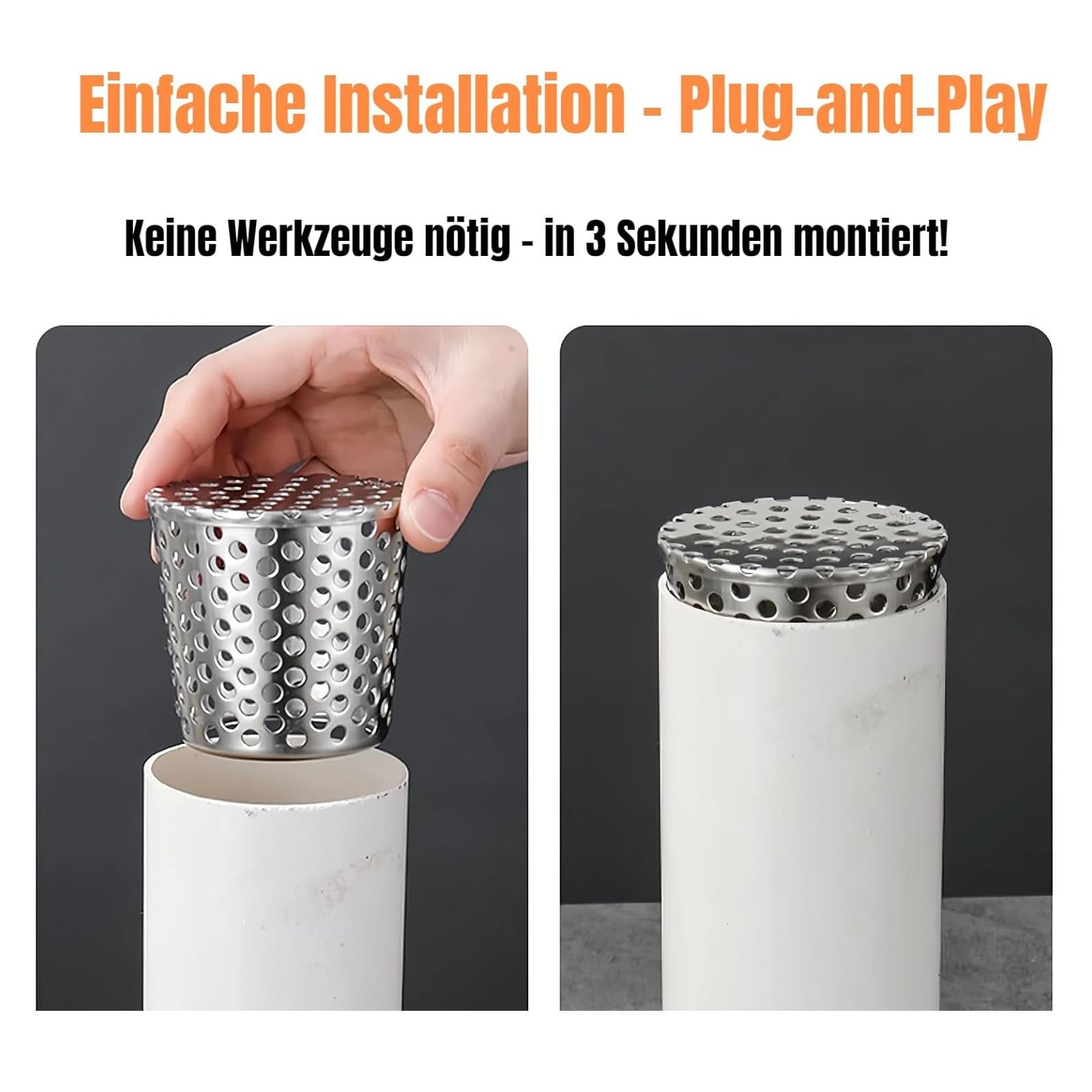 PVC Termination Cap, Mesh Screen Vent Cover, Stainless Steel Mesh Vent Cap, Birds & Rodents Proof Cones Cover, Stainless Steel Conical Exhaust Pipe Cover, Downspout Guard Filter Strainer C - Image 4