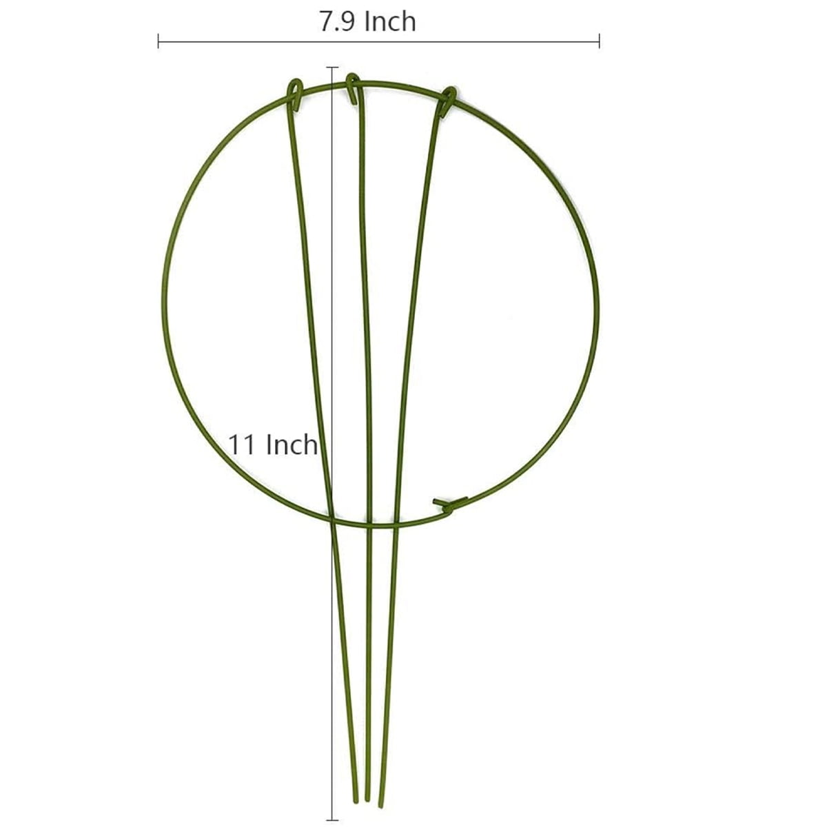 Tutuviw 3 Pcs Garden Plant Support Rings for Potted Plant,9x11in Round Metal Plant Stakes Rings,Garden Plant Support Brace,Peony Cages Support Stakes Ring,Plant Support Stakes for Indoor Outdoor 7