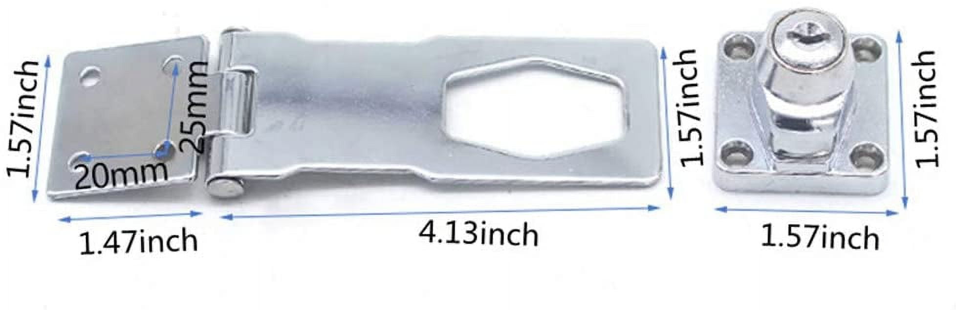 2 Packs Keyed Locks Twist Knob Locking Hasp for Small Doors, Cabinets and More,Stainless Steel Steel, Catch Latch Safety Lock with Keys (4inch, Silver) - Image 2