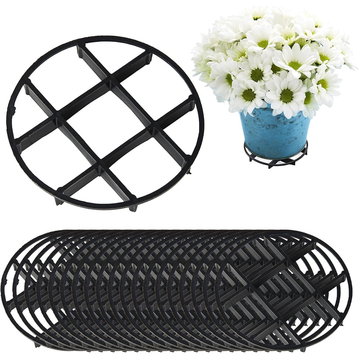 Plant Saucer Drainage Rack Stand,Tutuviw 21Pcs 3 Size Flower Pot Level Feet Elevator Support Holder,Plant Stands for Flower Pot Prevention Drainage,Reusable Mesh Pad,Raises Protector Plant Trivet - Image 1
