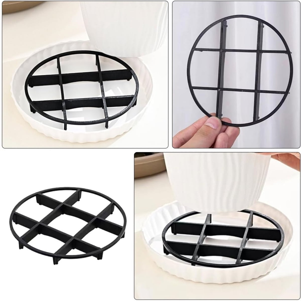 Plant Saucer Drainage Rack Stand,Tutuviw 21Pcs 3 Size Flower Pot Level Feet Elevator Support Holder,Plant Stands for Flower Pot Prevention Drainage,Reusable Mesh Pad,Raises Protector Plant Trivet - Image 4
