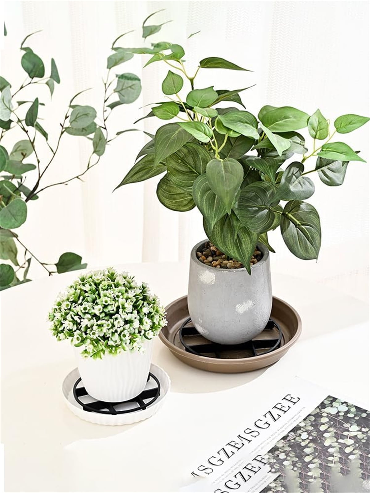 Plant Saucer Drainage Rack Stand,Tutuviw 21Pcs 3 Size Flower Pot Level Feet Elevator Support Holder,Plant Stands for Flower Pot Prevention Drainage,Reusable Mesh Pad,Raises Protector Plant Trivet - Image 6