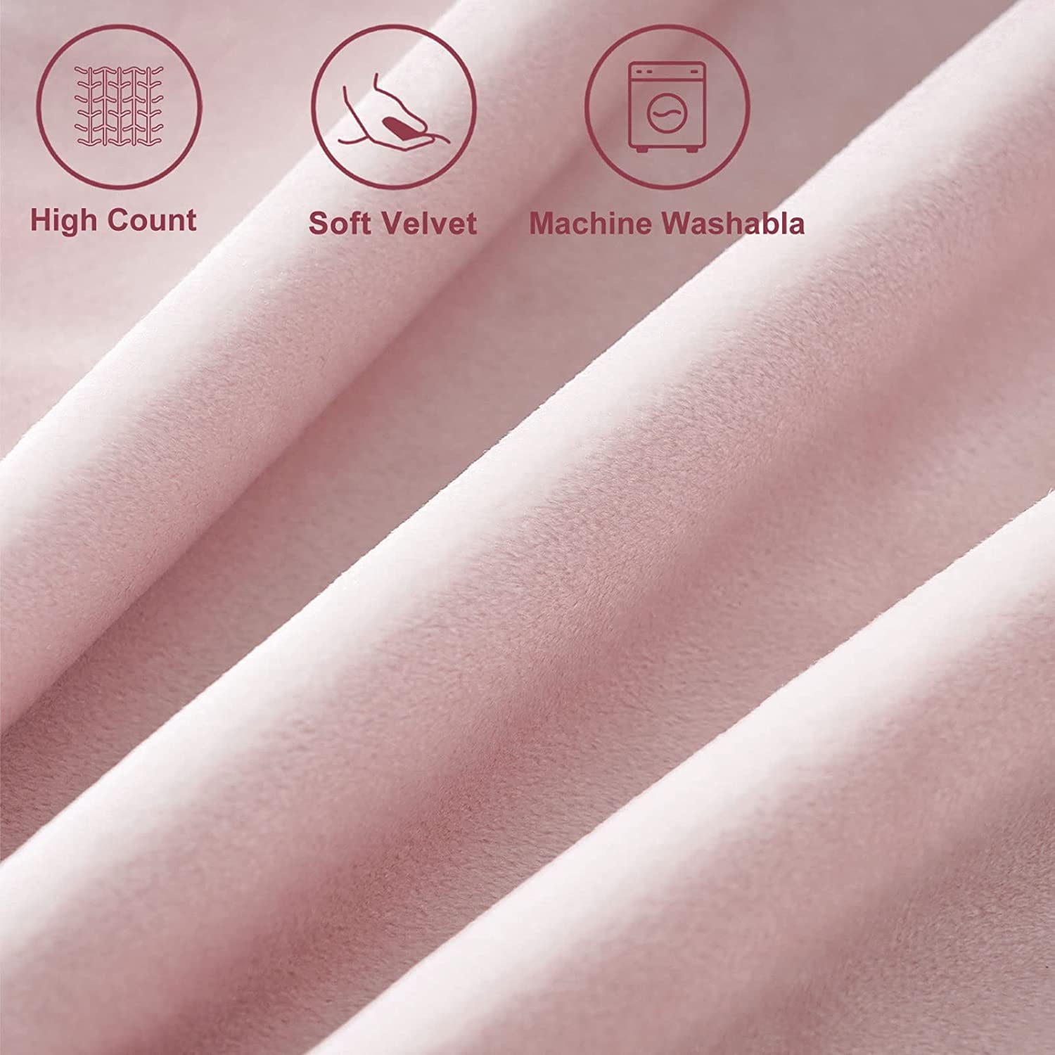 Blush Pink Throw Pillow Covers for Couch Bed Sofa Decorative Pillow Covers 16x16 Set of 2 Soft Velvet Square Cushion Covers with Tassels Cute Girl Princess Aesthetic Home Decor Baby Pink - Image 2