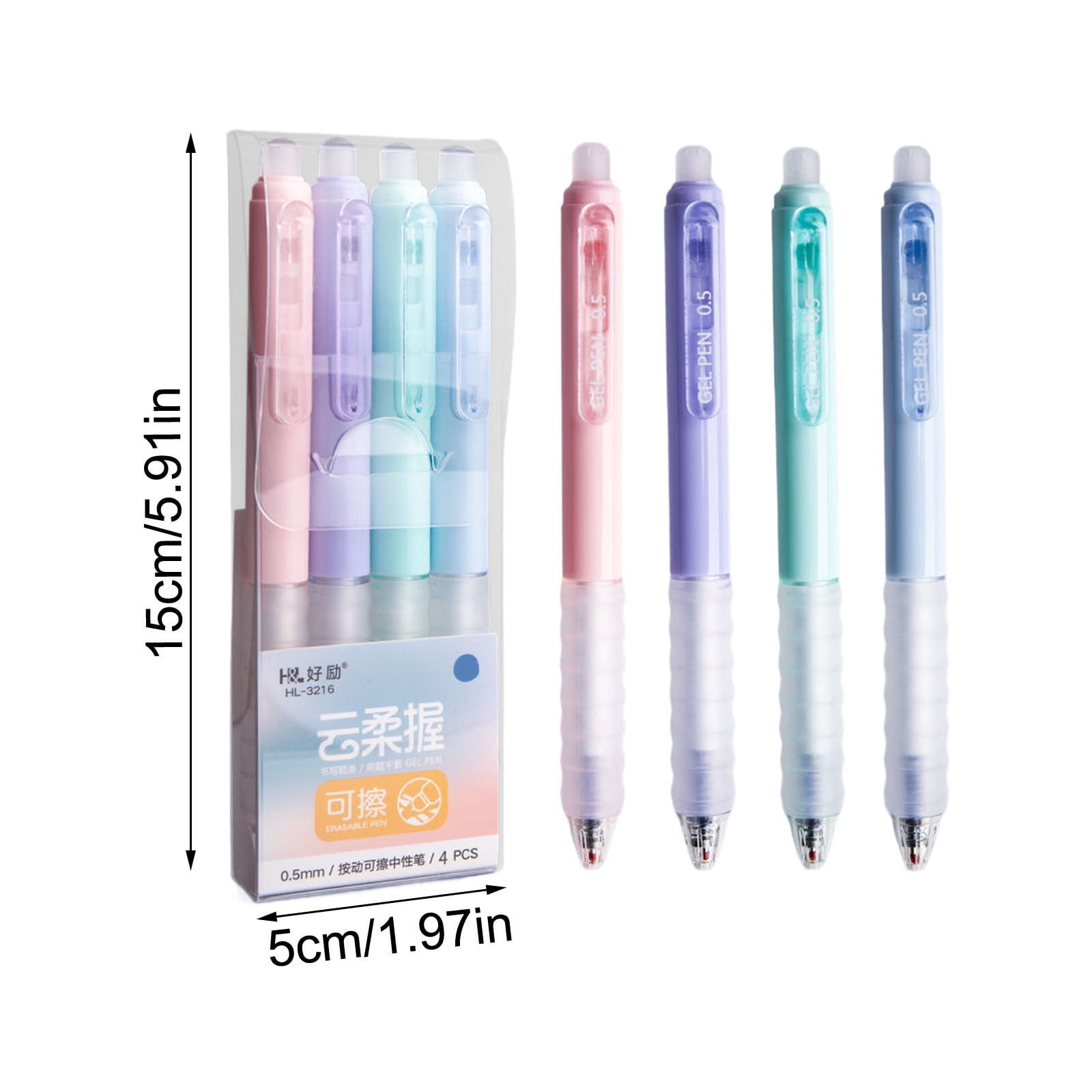 4 PCS Erasable Pens - 0.5mm Press Rub Out Gel Pens with Eraser Clear, Heat Friction Markers, Make Mistakes Disappear, for Drawing Writing Planner and Note Marking(A,Black) Black - Image 3