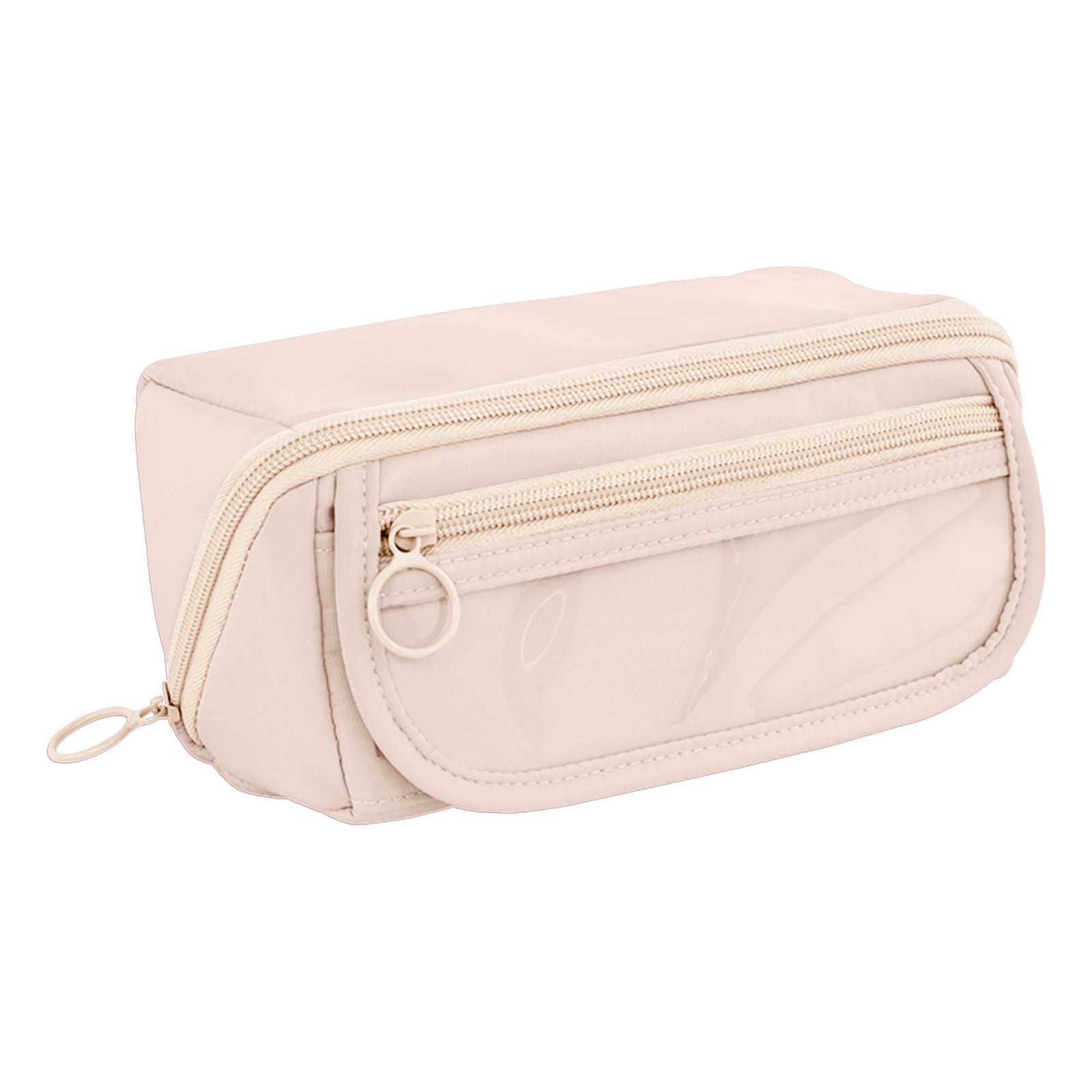 Multi-layer Cloth Pencil Case, Large Capacity Pen Pouch, Pen Stationery Organizer, Portable Art Supply Marker Storage Pencil Box for Office, Home, Travel(Purple) Beige - Image 2