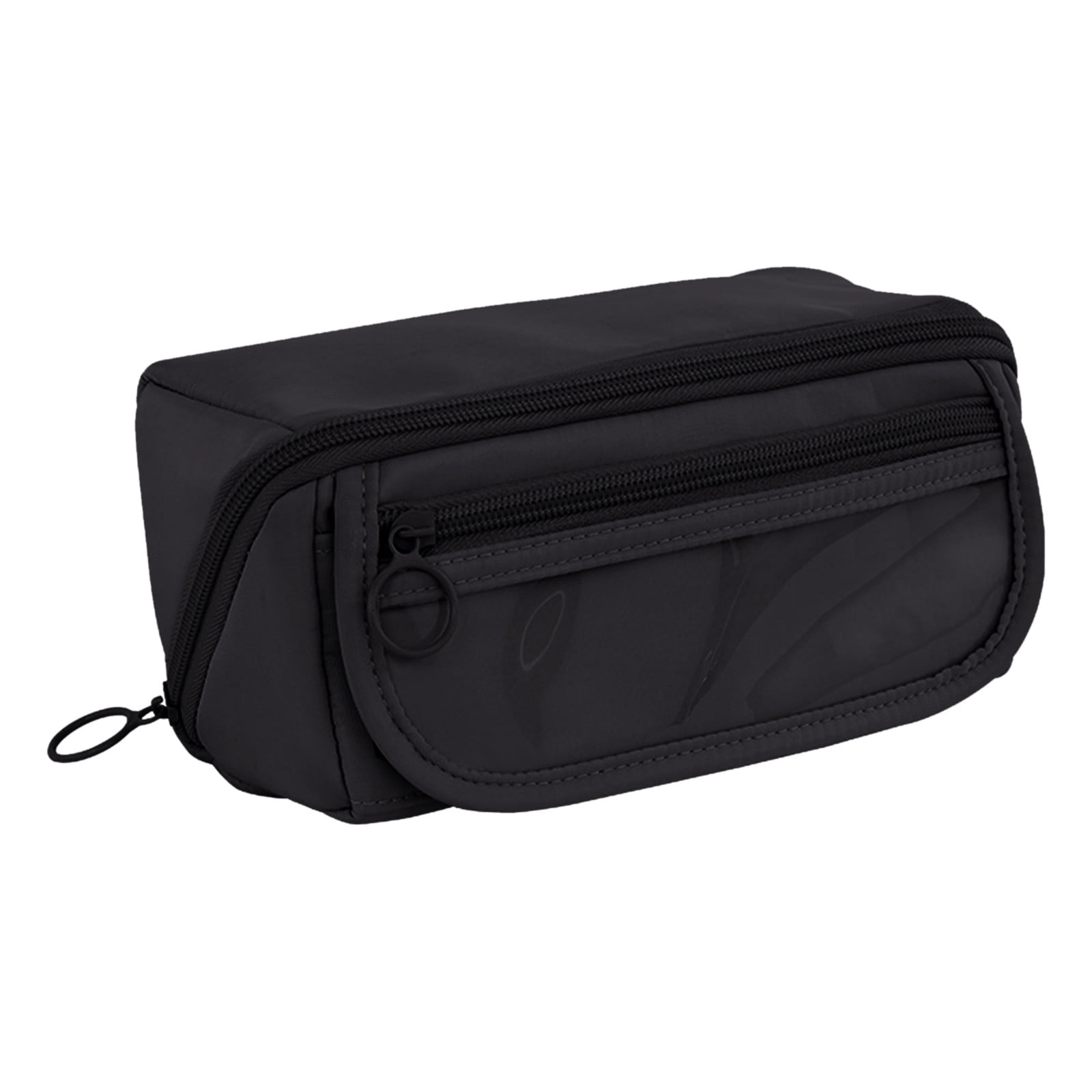 Multi-layer Cloth Pencil Case, Large Capacity Pen Pouch, Pen Stationery Organizer, Portable Art Supply Marker Storage Pencil Box for Office, Home, Travel(Purple) Black - Image 2