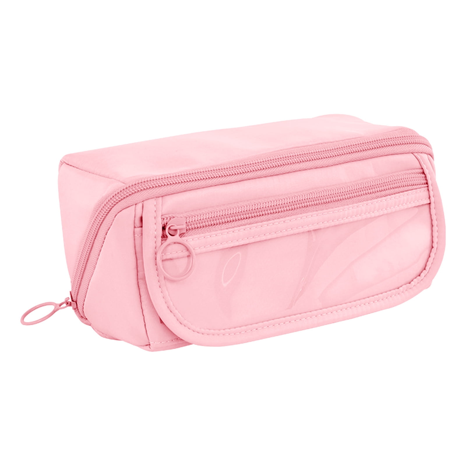 Multi-layer Cloth Pencil Case, Large Capacity Pen Pouch, Pen Stationery Organizer, Portable Art Supply Marker Storage Pencil Box for Office, Home, Travel(Purple) Pink - Image 2