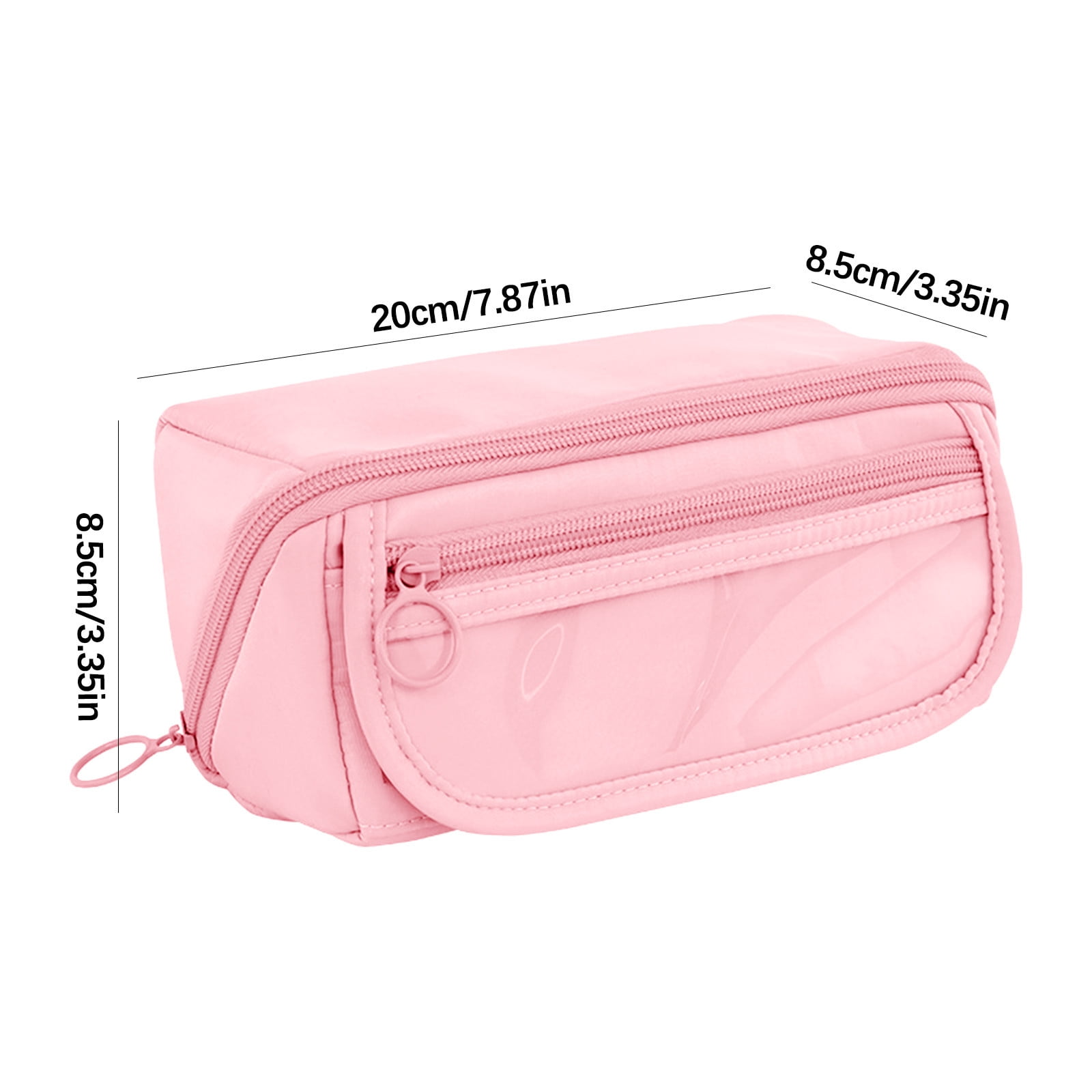 Multi-layer Cloth Pencil Case, Large Capacity Pen Pouch, Pen Stationery Organizer, Portable Art Supply Marker Storage Pencil Box for Office, Home, Travel(Purple) Pink - Image 3