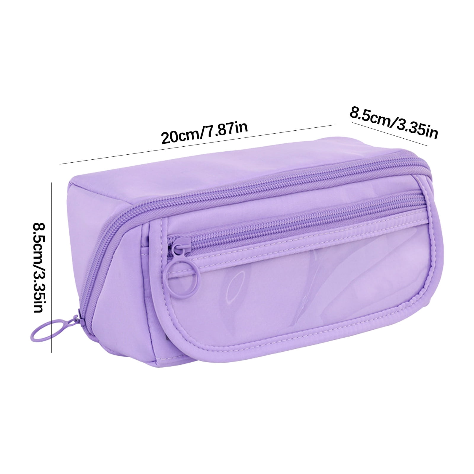 Multi-layer Cloth Pencil Case, Large Capacity Pen Pouch, Pen Stationery Organizer, Portable Art Supply Marker Storage Pencil Box for Office, Home, Travel(Purple) Purple - Image 3