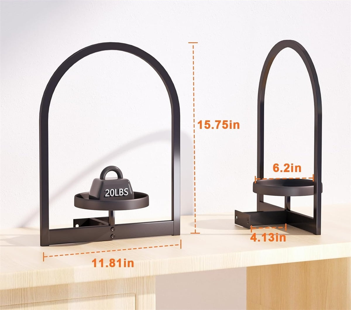 Metal Hanging Flower Holder,QZS Wall Plant Holders,Premium Picture Frame Flower Stand,Portable Indoor Plant Shelves for Bathroom,Living Room,2pcs - Image 2
