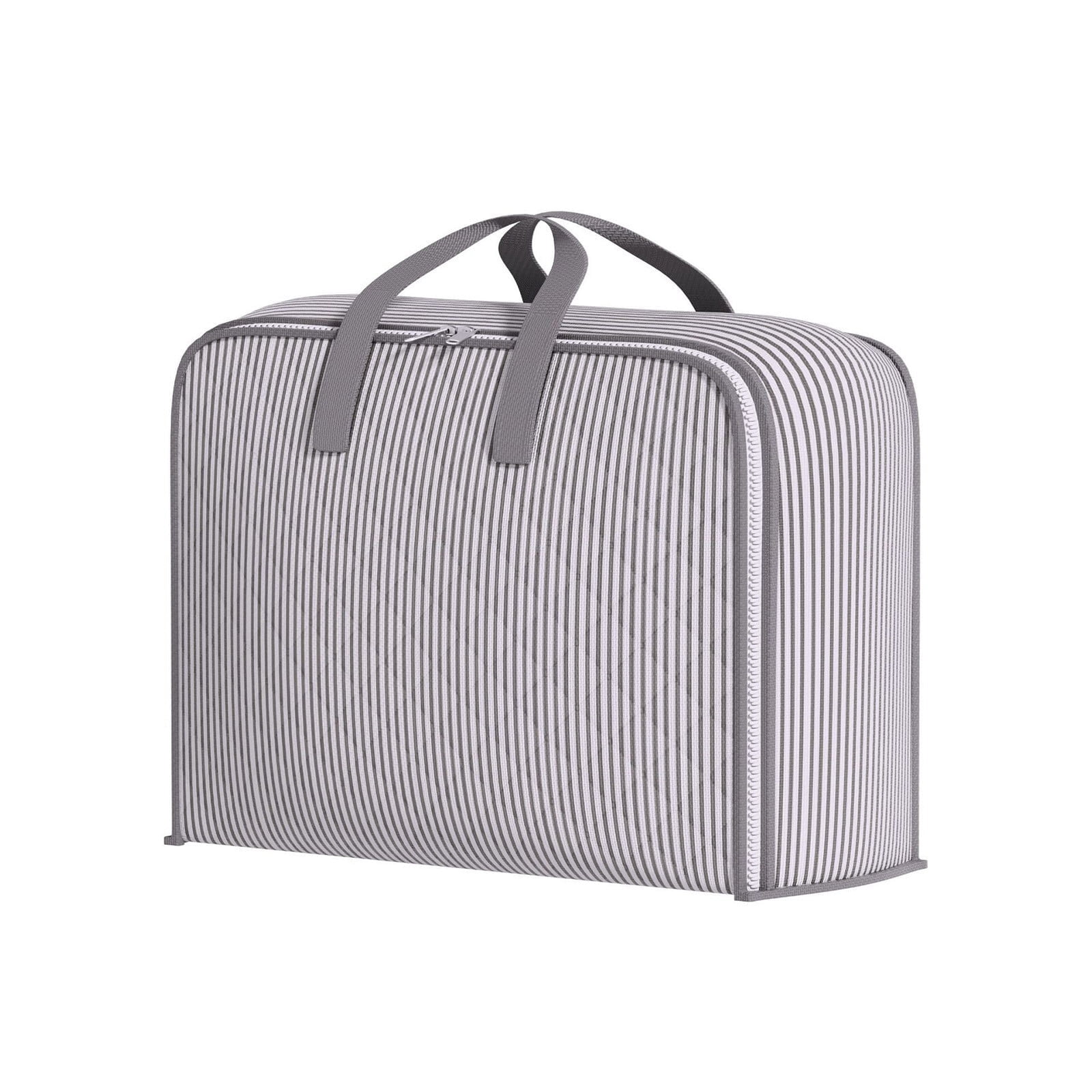 Heavy Duty Storage with Reinforced Handles, Extra Large Storage Bags, Clothes Tote Bag, Thickened Double Zipper, Space Saving Travel, Collapsible and Space-Saving, Full Opening Design (Medium Size) Gray - Image 5