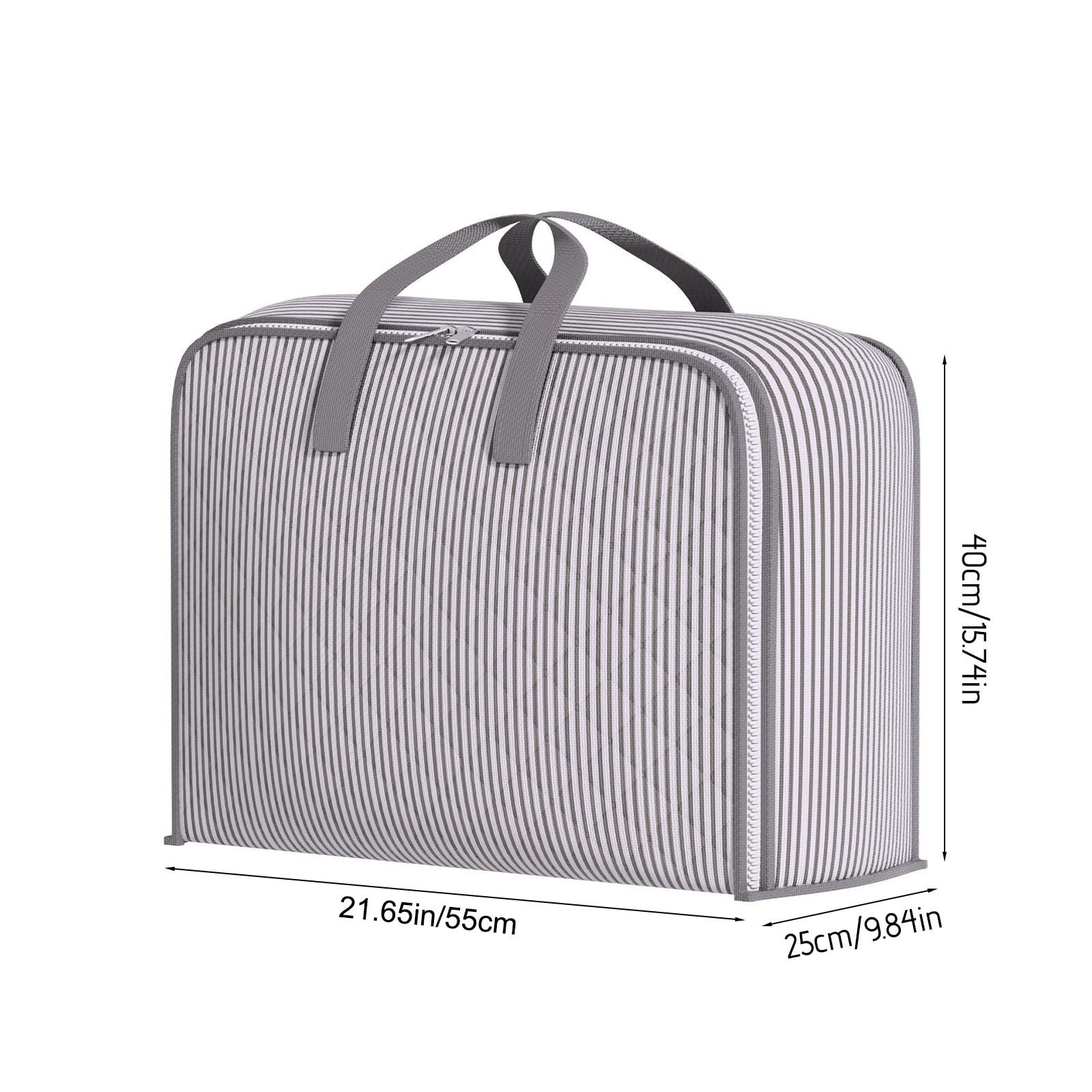 Heavy Duty Storage with Reinforced Handles, Extra Large Storage Bags, Clothes Tote Bag, Thickened Double Zipper, Space Saving Travel, Collapsible and Space-Saving, Full Opening Design (Medium Size) Gray - Image 6