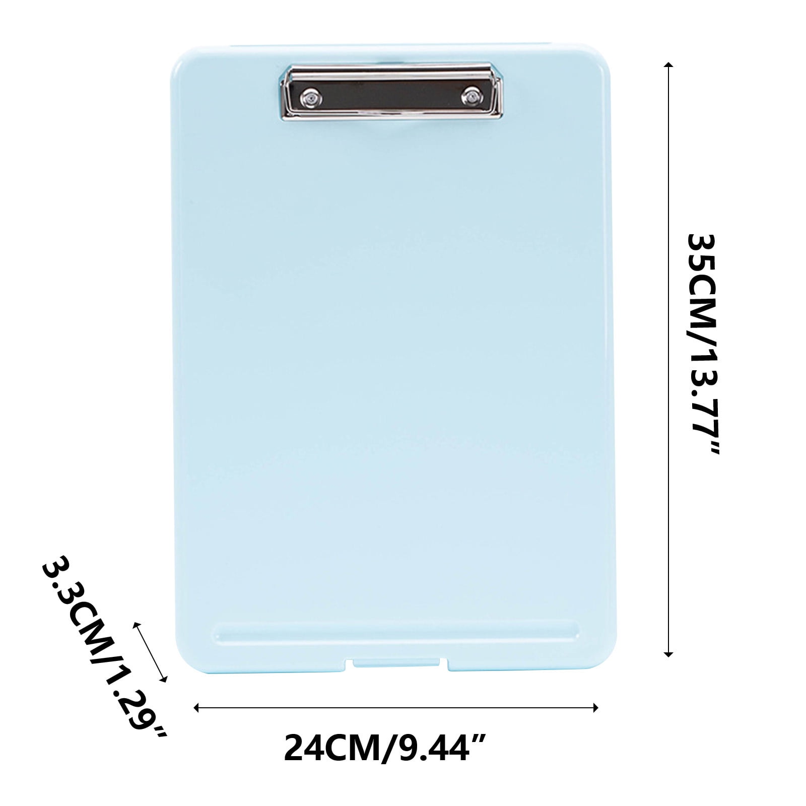 Clipboard with Storage File Box, Foldable A4 Large Capacity Clip Boards Folder, Plastic Clipboard with Pen Holder for Office Supplies(Mint Green) Blue - Image 3