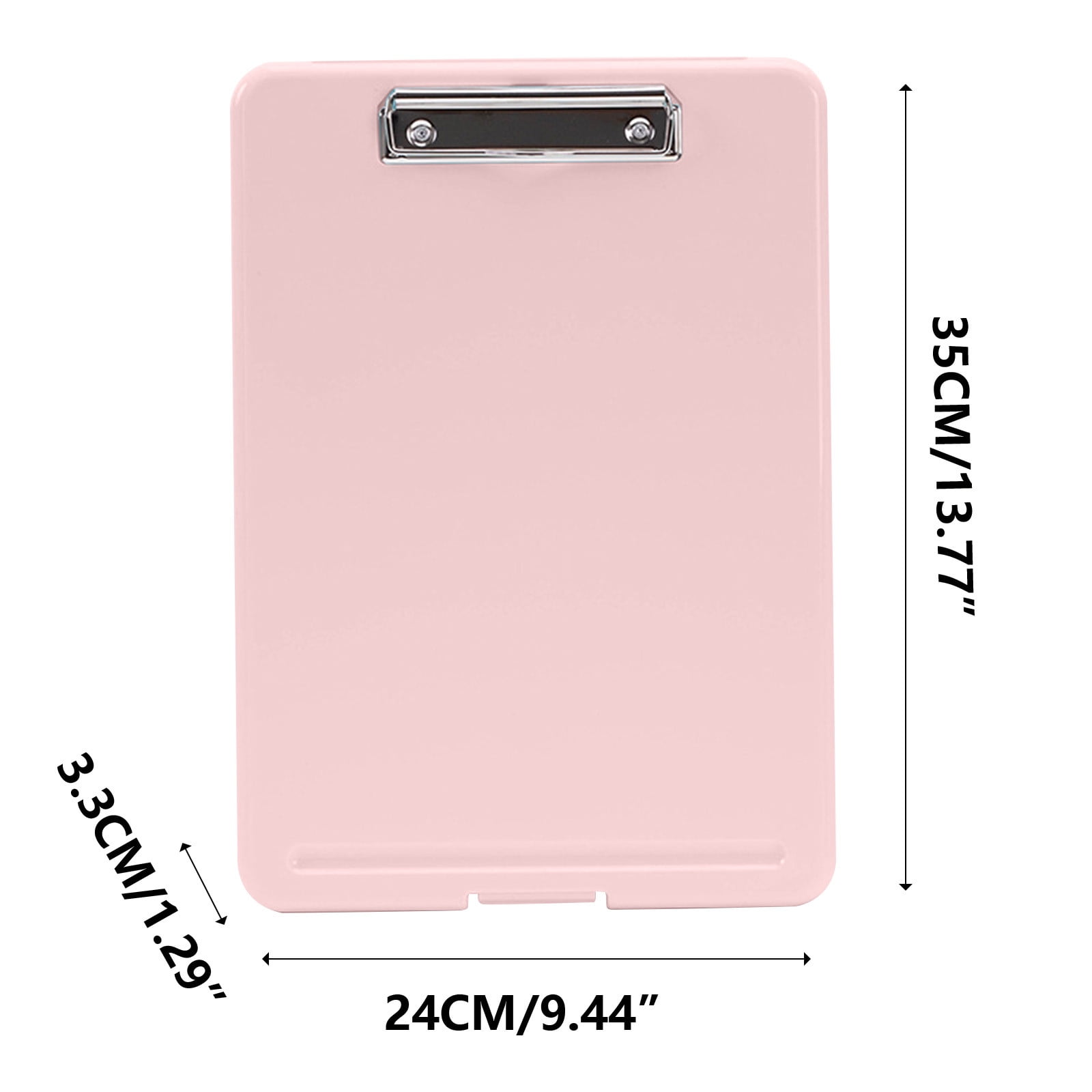 Clipboard with Storage File Box, Foldable A4 Large Capacity Clip Boards Folder, Plastic Clipboard with Pen Holder for Office Supplies(Mint Green) Pink - Image 3