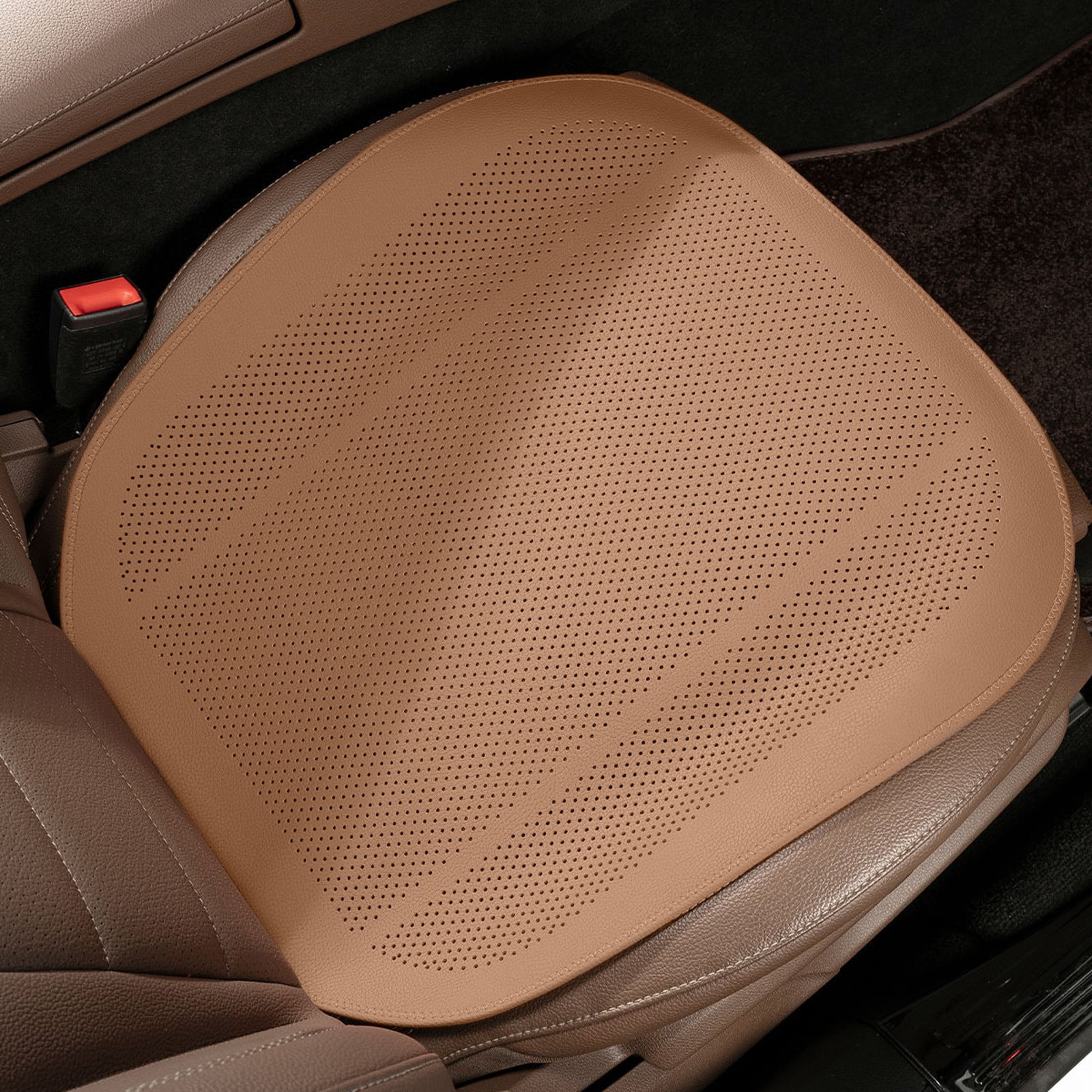 Front Car Seat Covers Water Proof Seat Protector Universal Fit, Ventilation Car Seat Cushion, Universal Anti-Slip Driver Seat Cover, for Most Cars SUVs and Trucks Beige - Image 1
