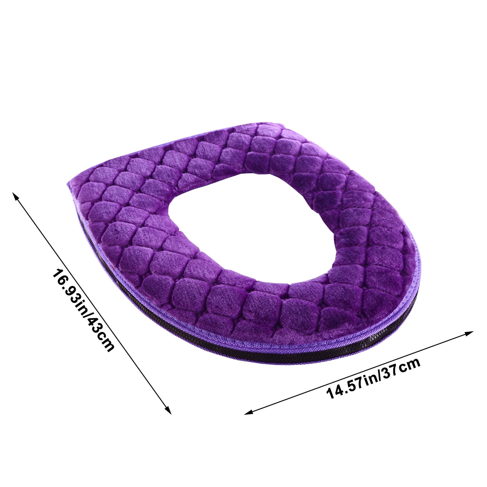 Winter Heated Plush Toilet Seat, Soft Toilet Seat Cushion, Washable and Comfortable Toilet Seat Cover Pads, Reusable Thicker Warmer Cover Pads, Convenient Installation Gray - Image 3