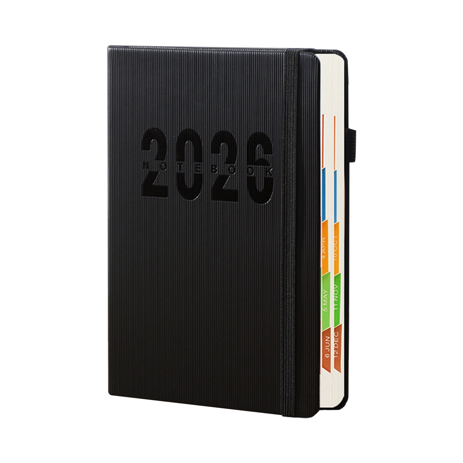 2026 Weekly Planner Notebook, Daily Planner Hardcover Calendar with Tabs and Pen Strap, 200 Pages Journaling Notebooks Daily Time Management Plan for Office Work(Purple) Black - Image 2