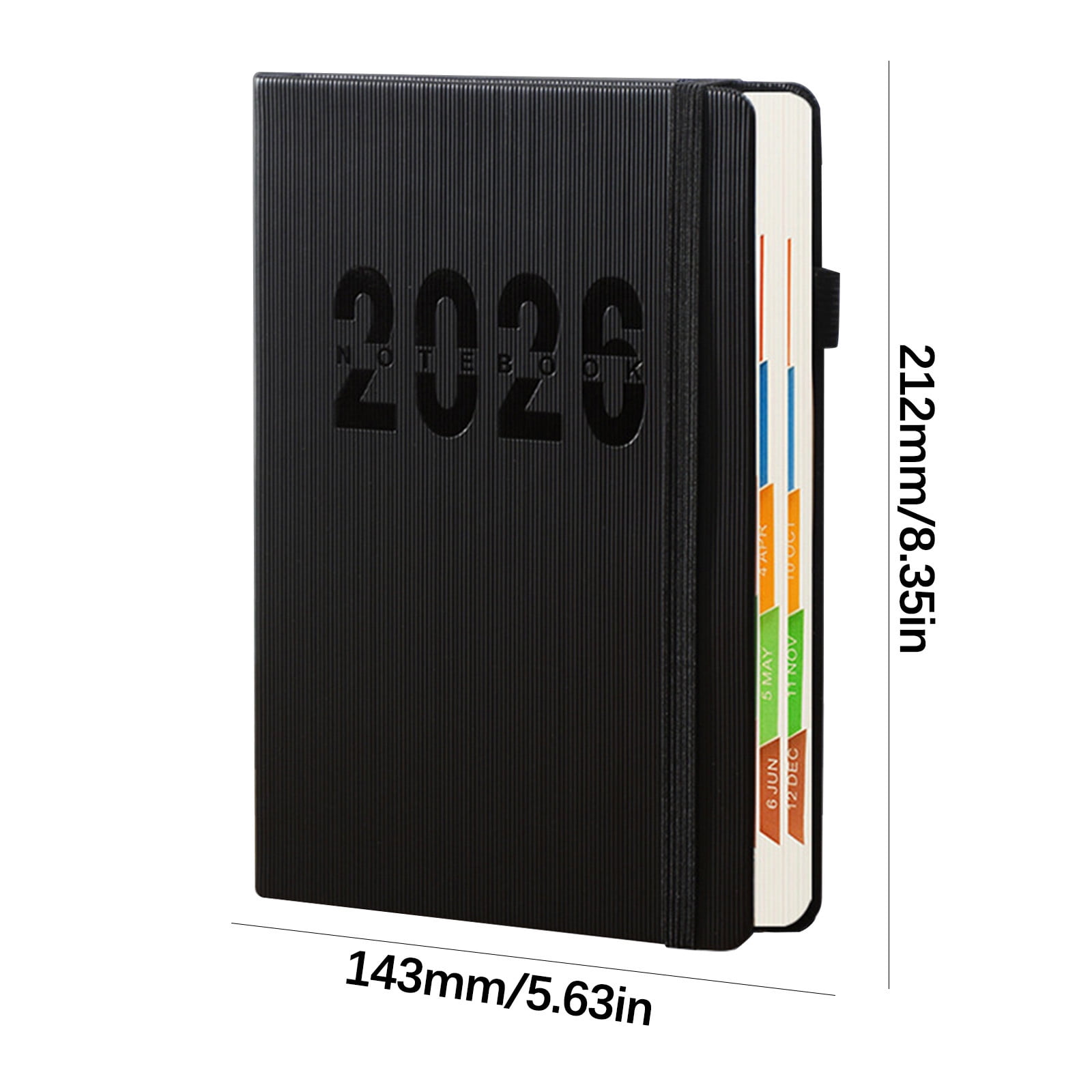 2026 Weekly Planner Notebook, Daily Planner Hardcover Calendar with Tabs and Pen Strap, 200 Pages Journaling Notebooks Daily Time Management Plan for Office Work(Purple) Black - Image 3