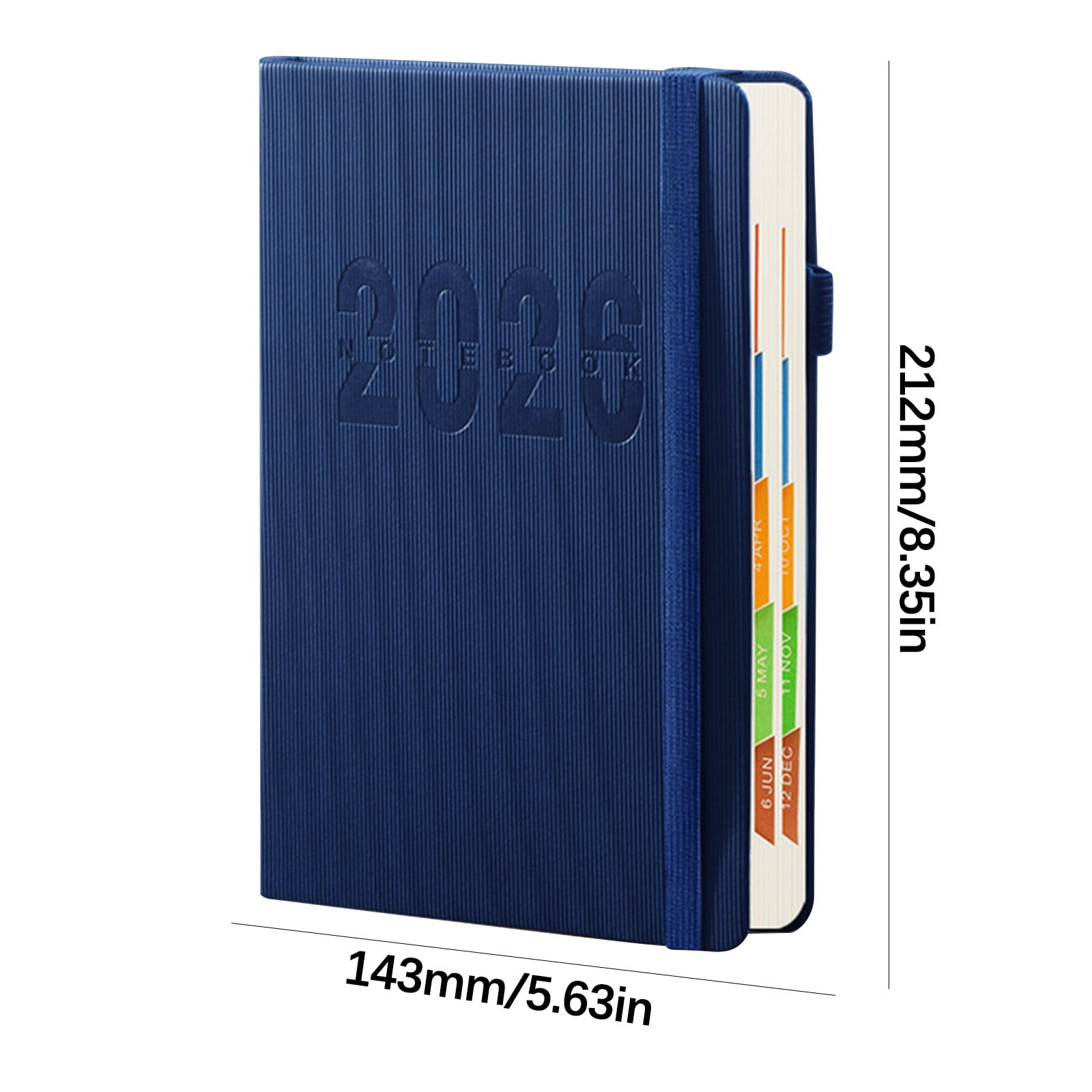2026 Weekly Planner Notebook, Daily Planner Hardcover Calendar with Tabs and Pen Strap, 200 Pages Journaling Notebooks Daily Time Management Plan for Office Work(Purple) Blue - Image 3
