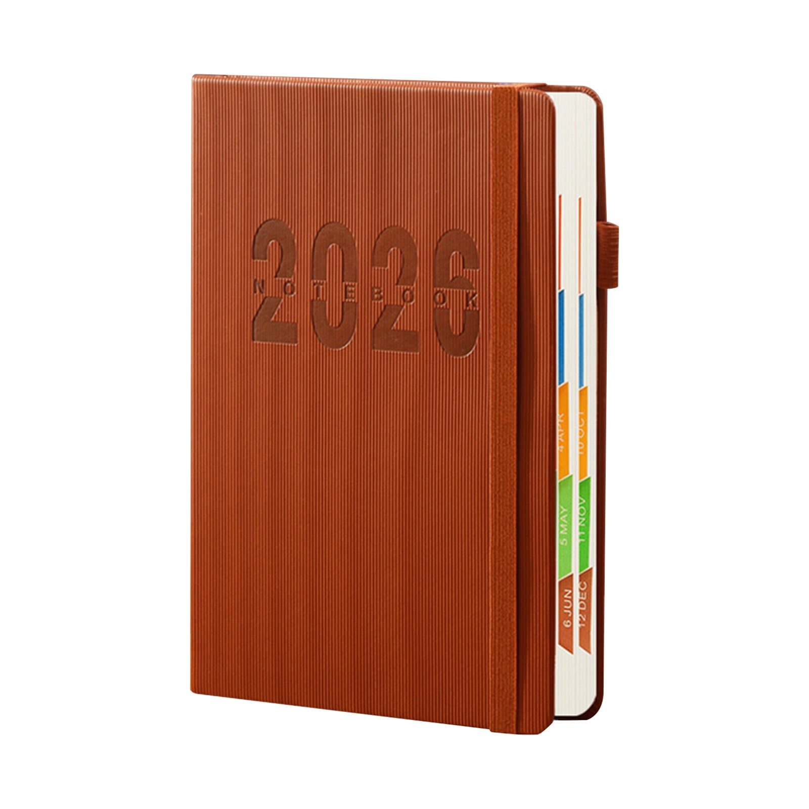 2026 Weekly Planner Notebook, Daily Planner Hardcover Calendar with Tabs and Pen Strap, 200 Pages Journaling Notebooks Daily Time Management Plan for Office Work(Purple) Brown - Image 2
