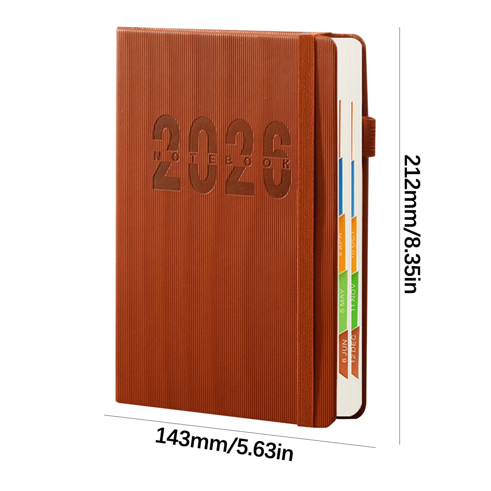 2026 Weekly Planner Notebook, Daily Planner Hardcover Calendar with Tabs and Pen Strap, 200 Pages Journaling Notebooks Daily Time Management Plan for Office Work(Purple) Brown - Image 3